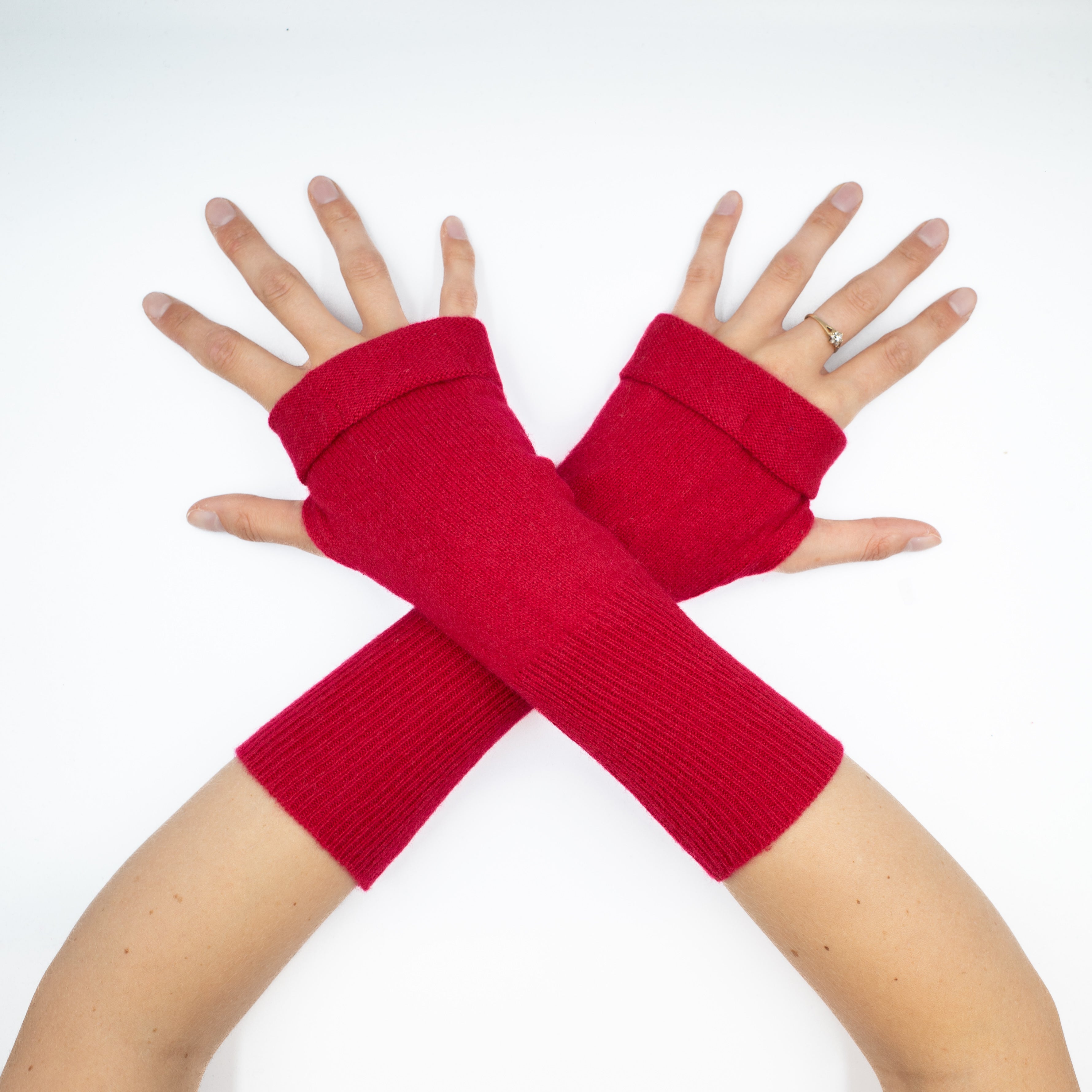 Spanish Red Fingerless Gloves