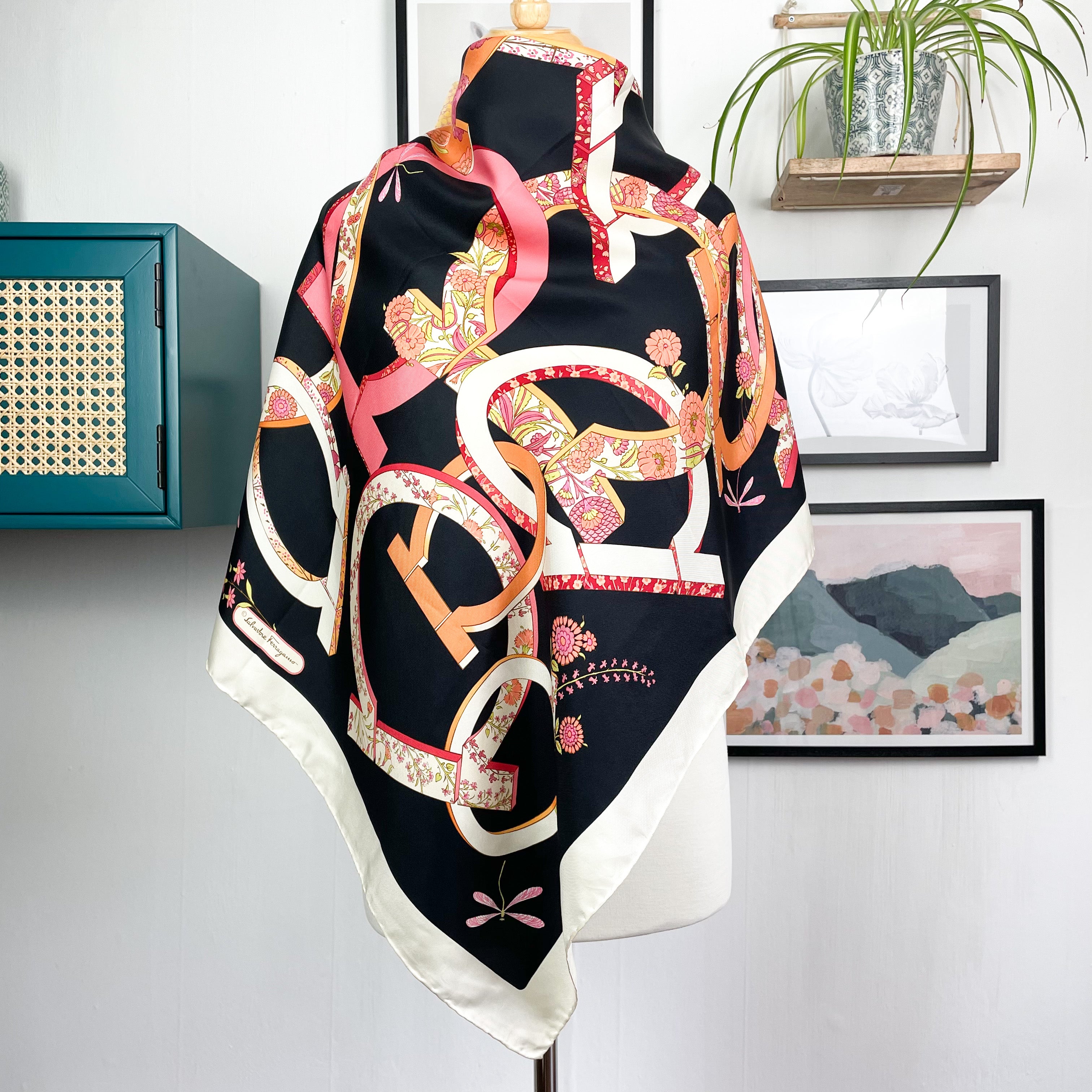 Salvatore Ferragamo Floral Designer Silk Scarf