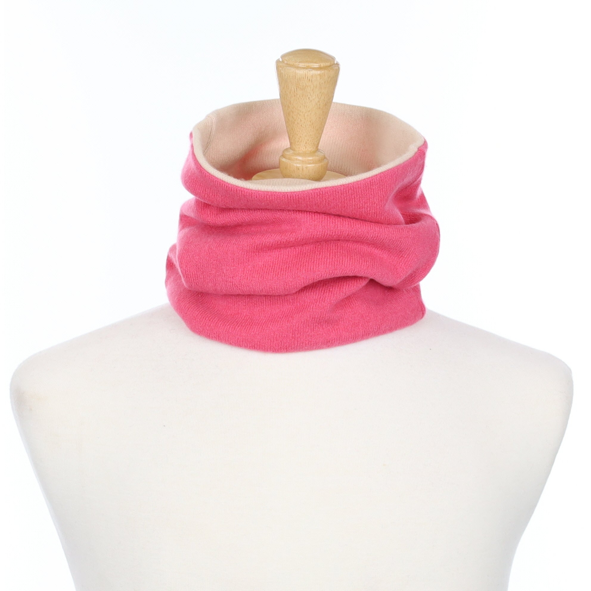 Cherry Pink and Oyster Luxury Double Layered Snood