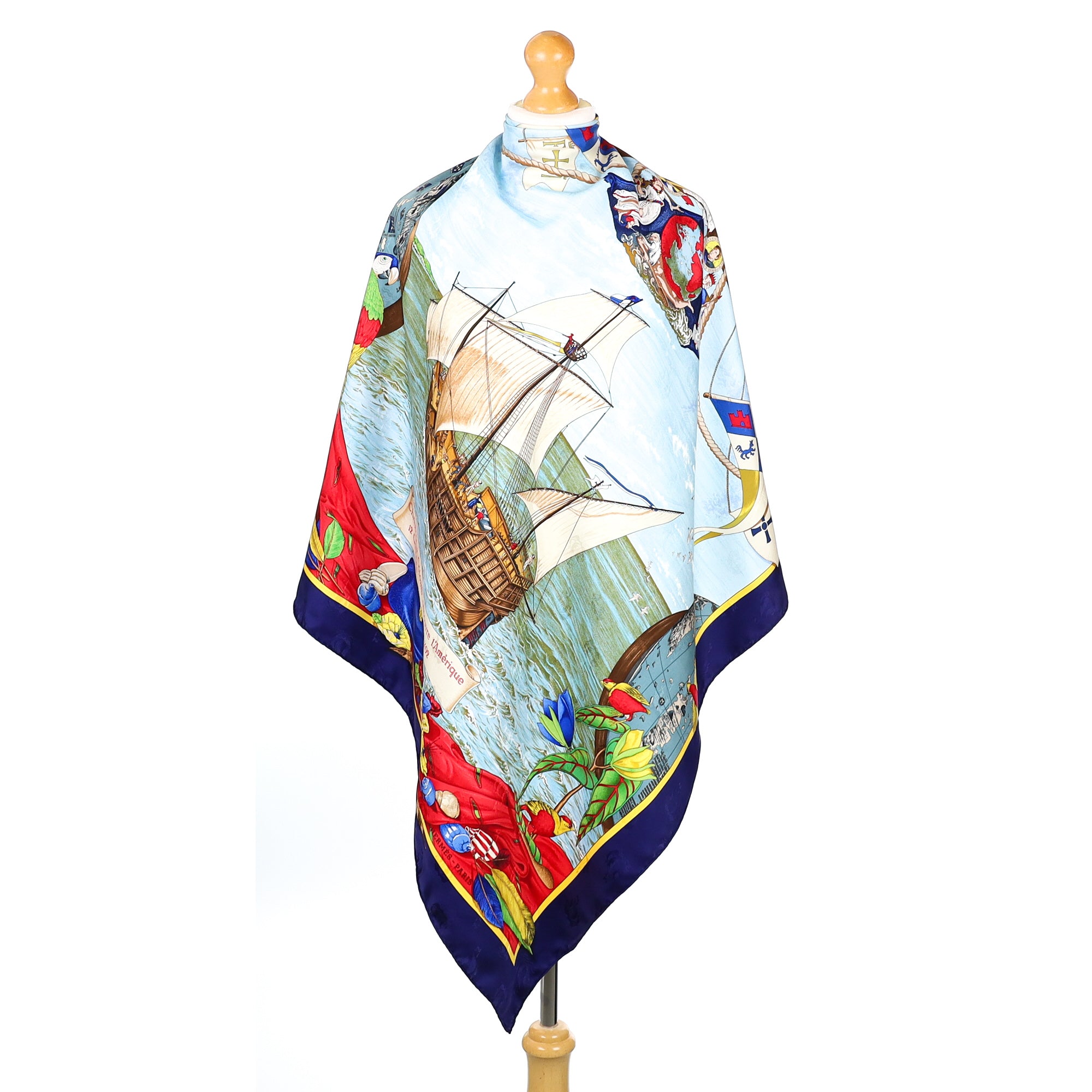 Hermès Christophe Colomb Découvre l’Amérique Silk Scarf