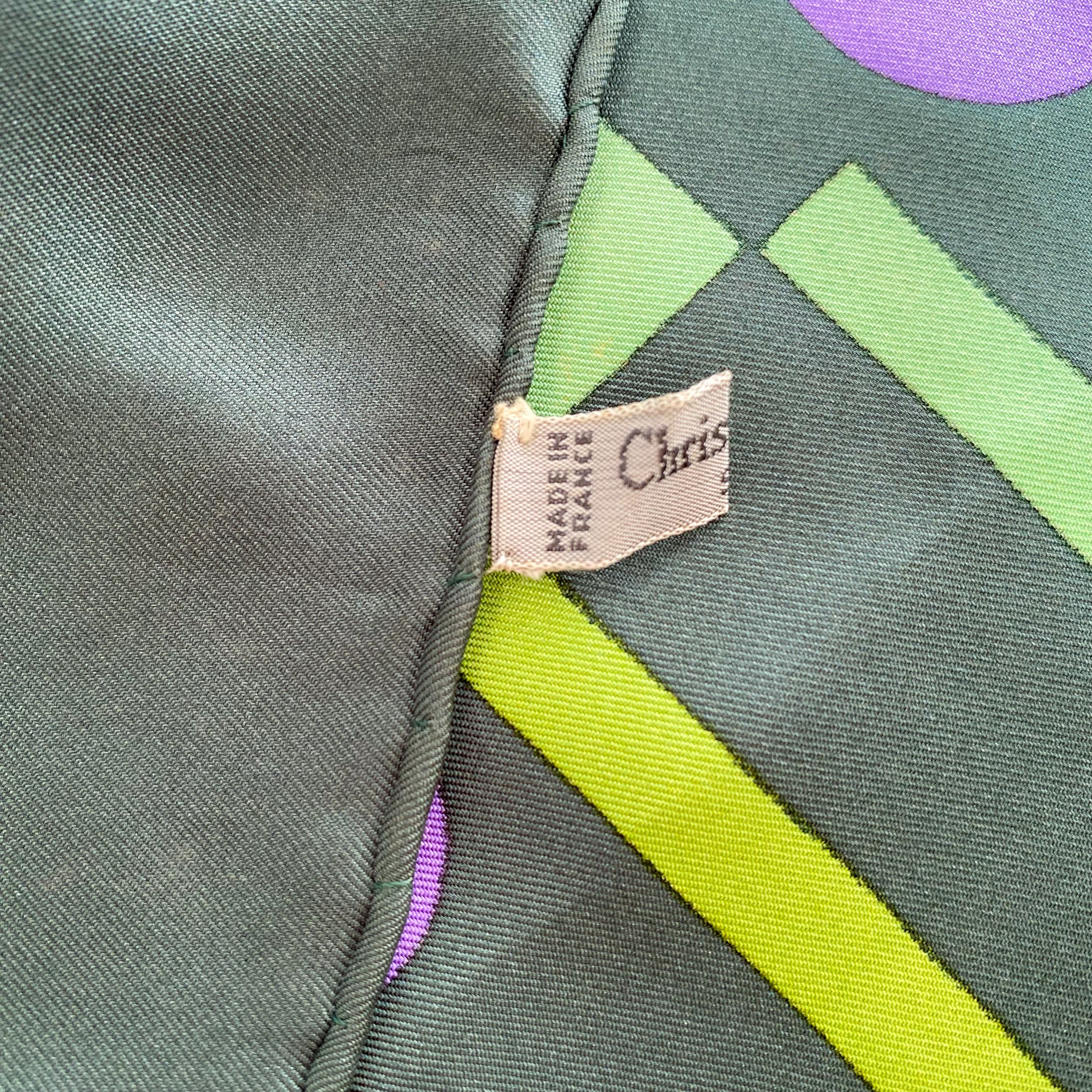 1970s Christian Dior Vintage Silk Scarf