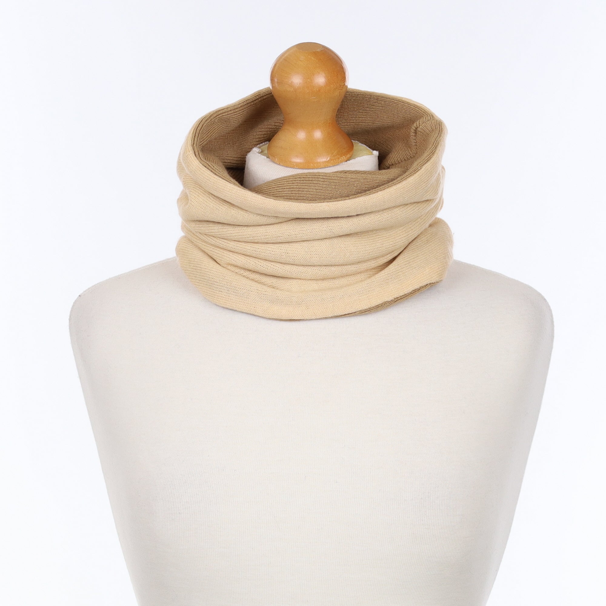 Pale Apricot and Camel Luxury Double Layered Snood