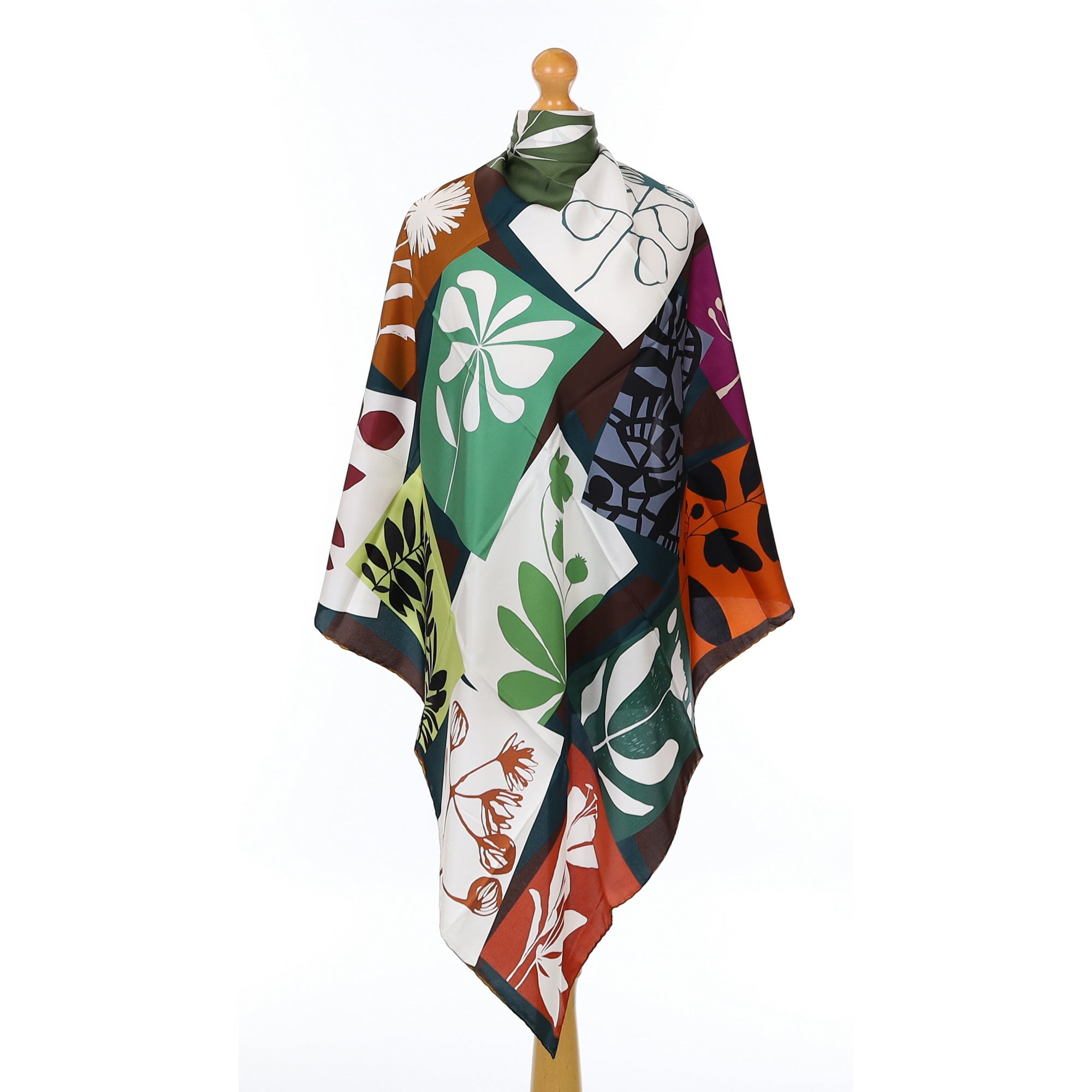 Brand New Italian Floral Patchwork Silk Scarf