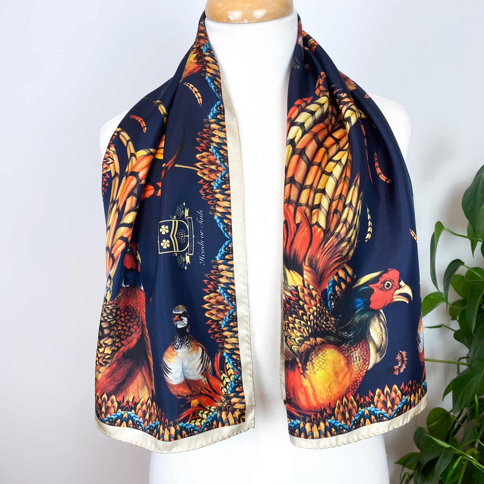 Clare Haggas Pheasant Designer Silk Scarf
