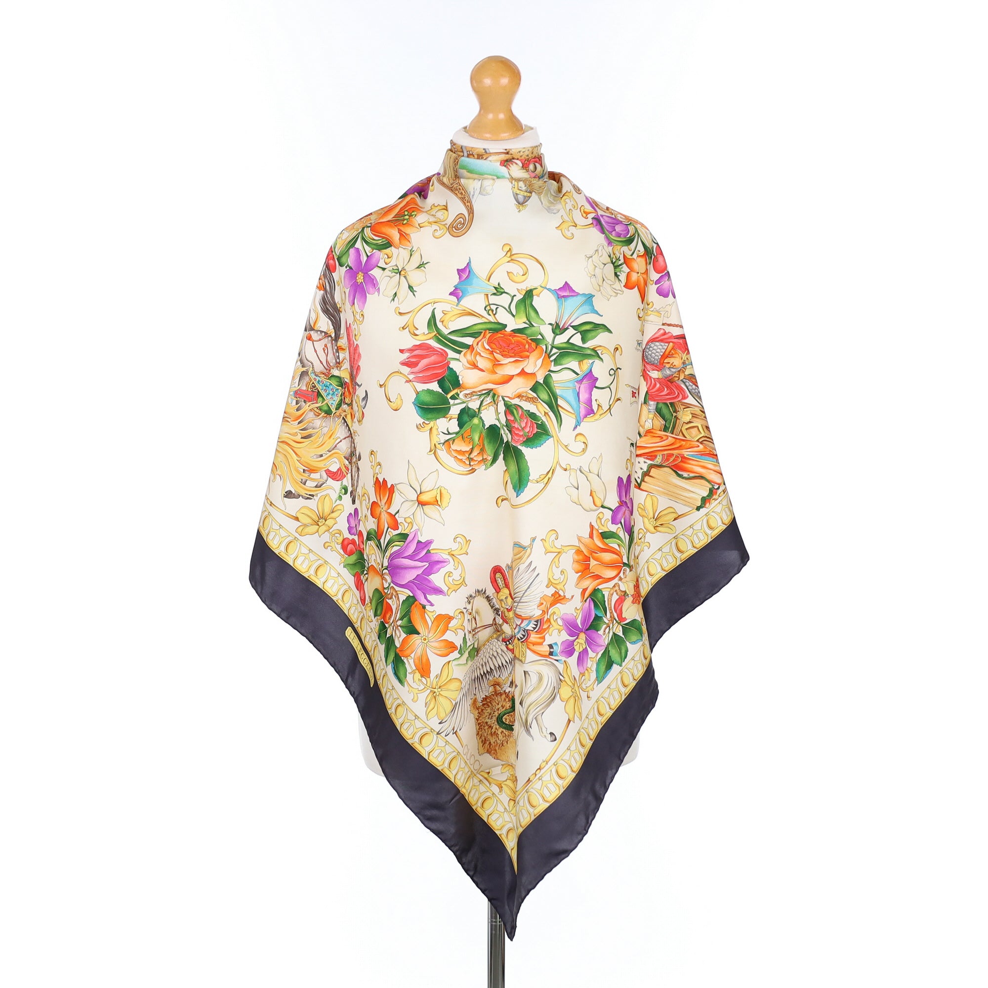 Gucci Multicoloured Floral Vintage Silk Scarf