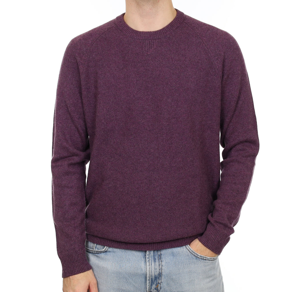 Men's Neiman Marcus Purple Marl Cashmere Crew Neck Jumper Large