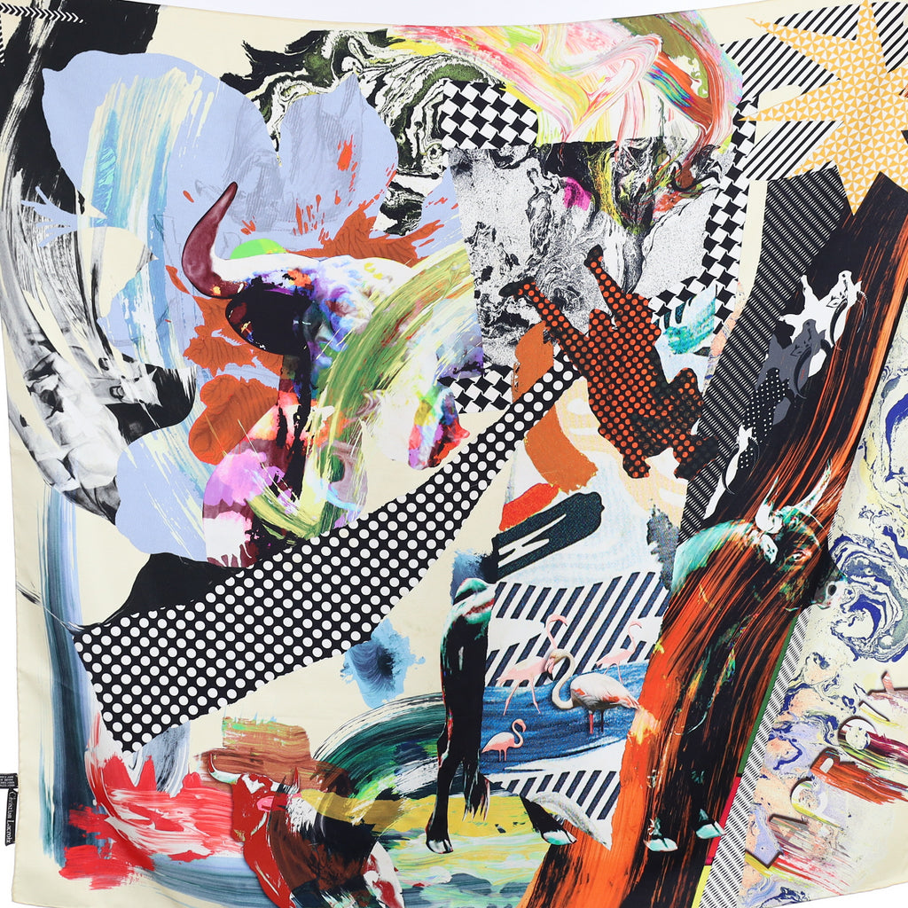 Christian Lacroix Multicoloured Abstract Silk Scarf