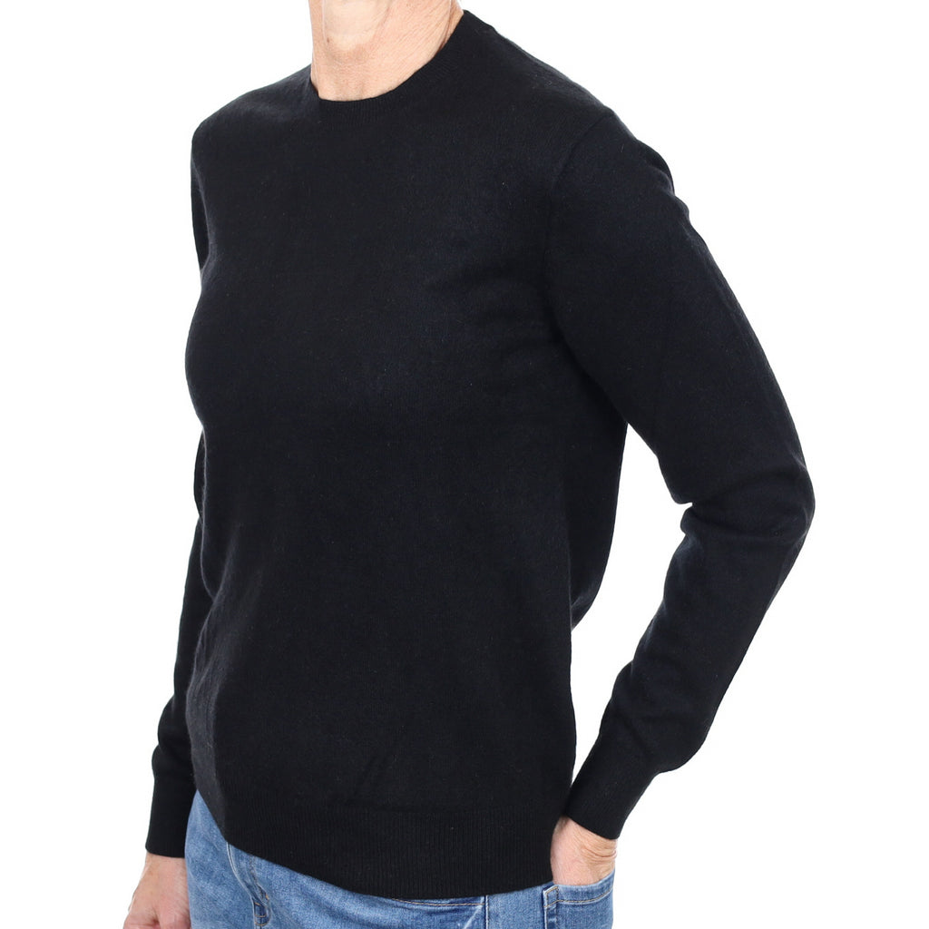 Black Cashmere Crew Neck Jumper Small