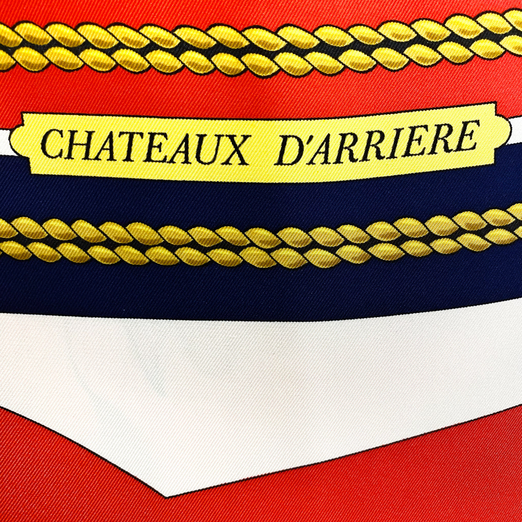 Boxed Hermes Chateaux d’ Arriere 1974 Designer Silk Scarf
