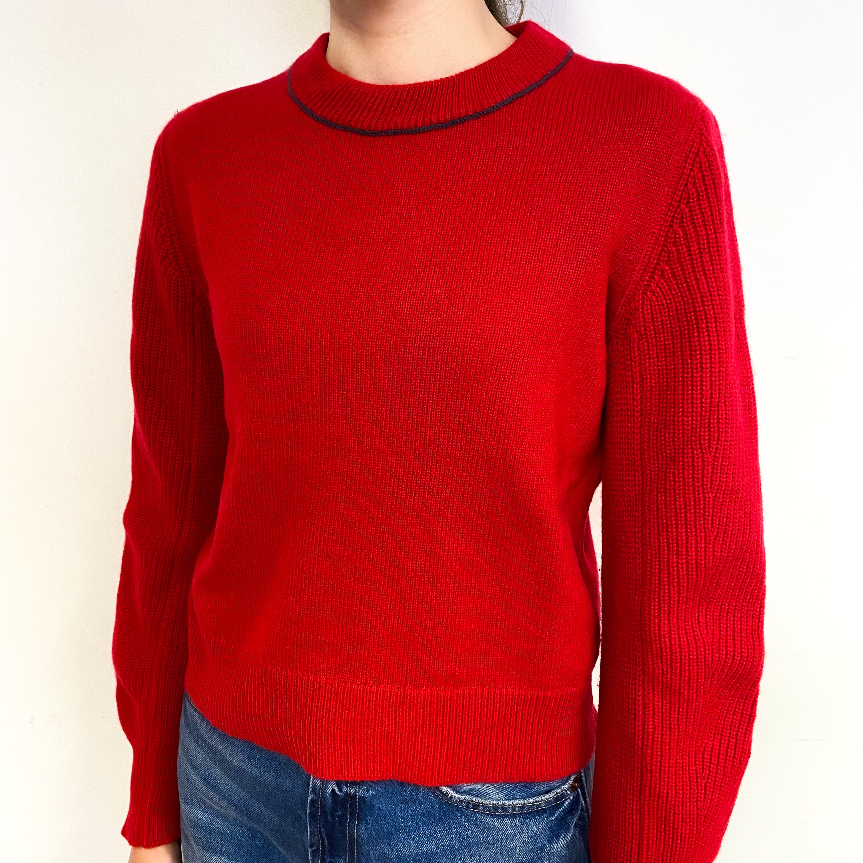 Rag & Bone Red Cashmere Crew Neck Jumper Extra Small