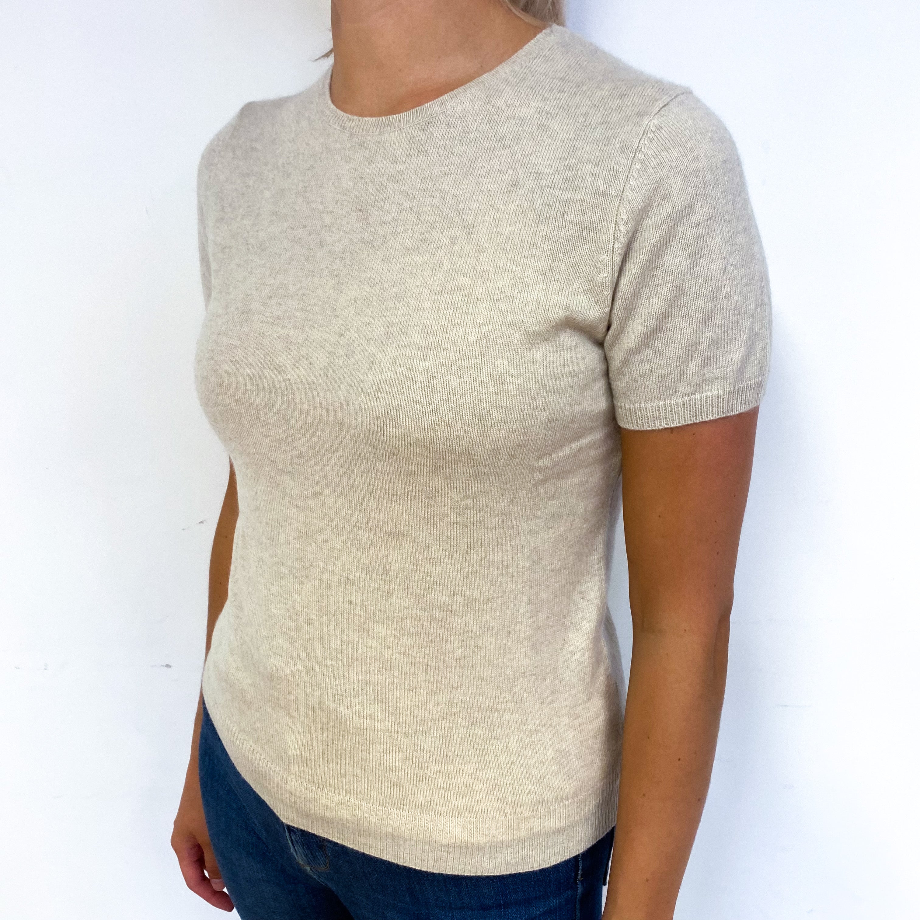 Ralph Lauren Fawn Cashmere Short Sleeve Jumper Small