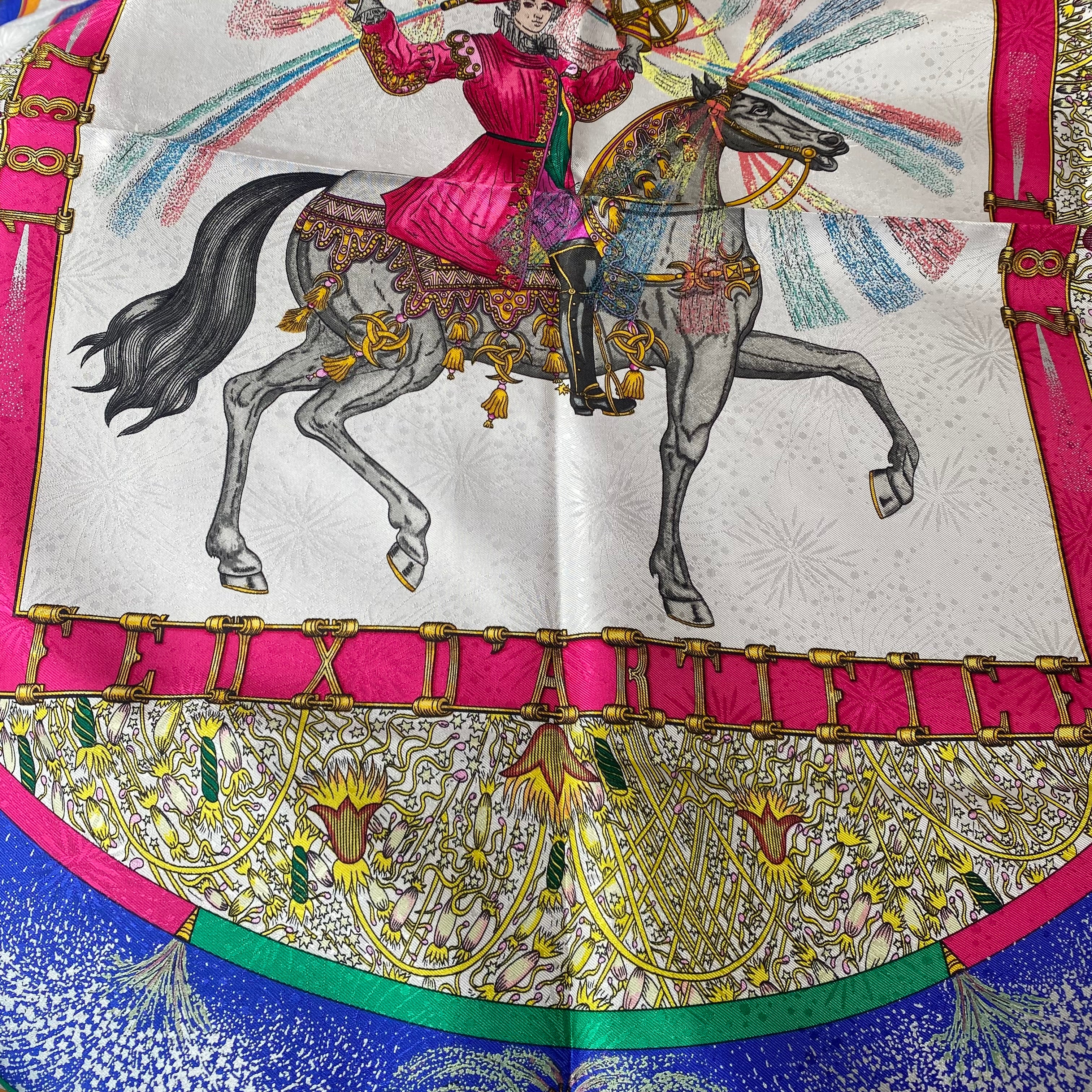 Brand New Boxed Hermes Feux D’ artifice Silk Scarf