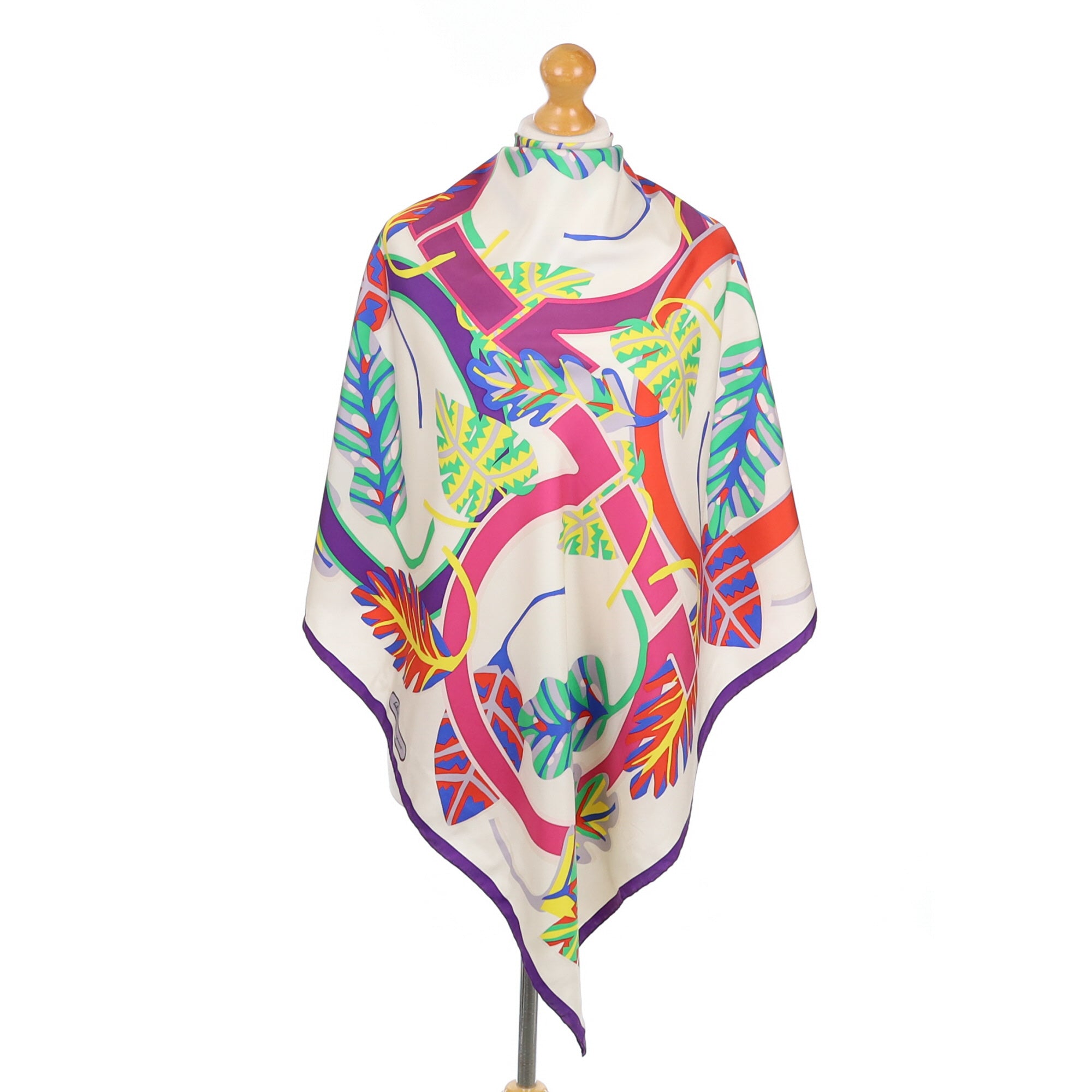 Salvatore Ferragamo Colourful Designer Silk Scarf