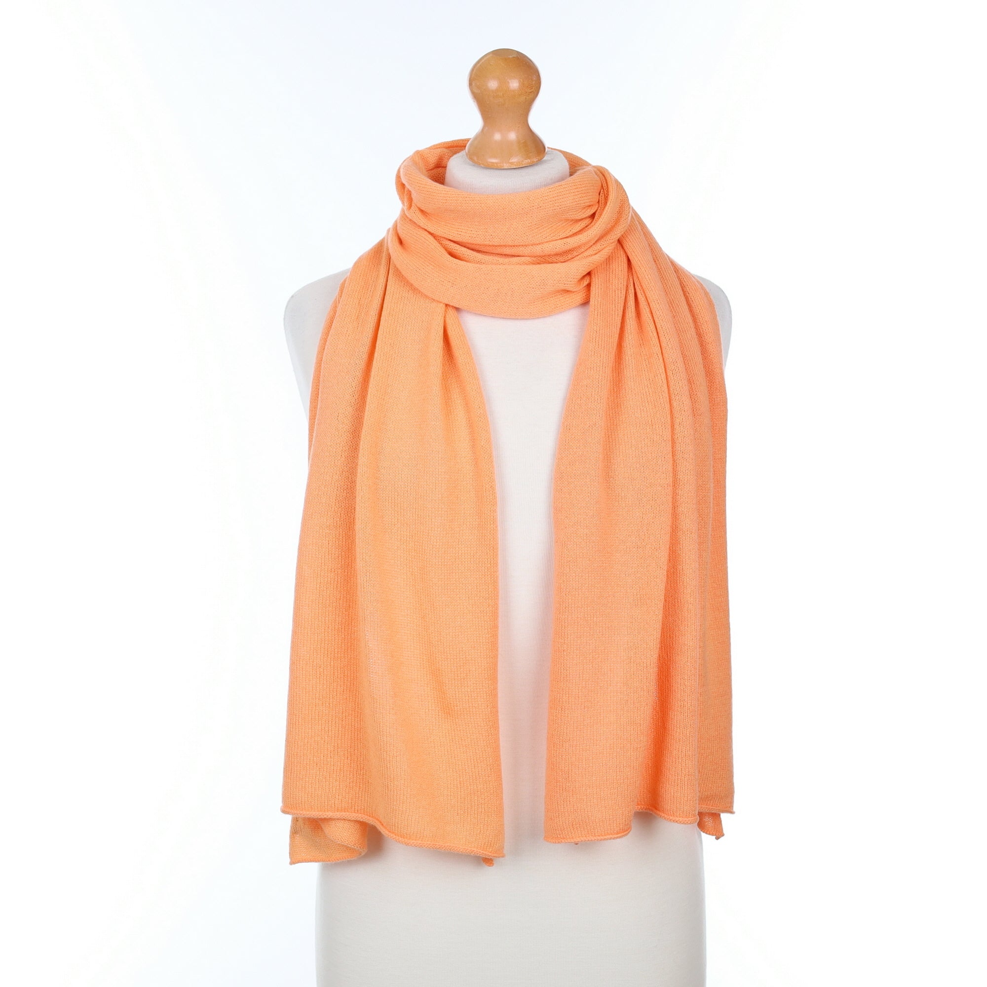 Brand New Scottish Peach Cashmere Knitted Scarf