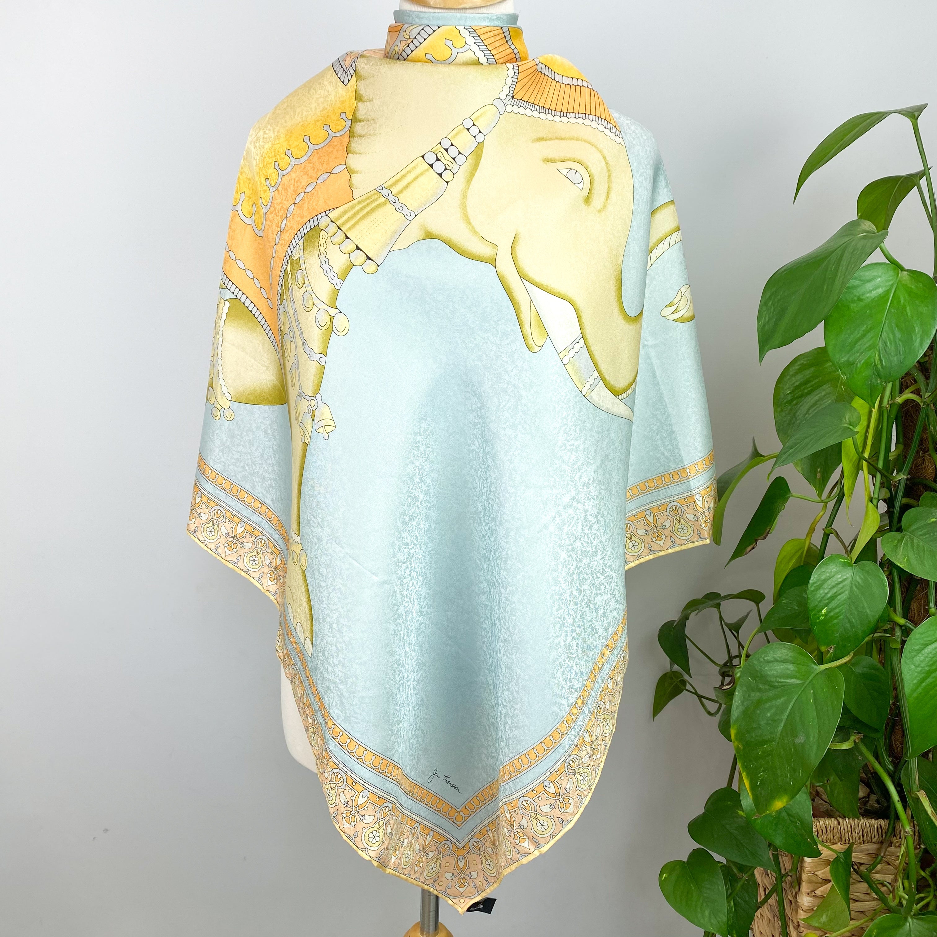 Jim Thompson Elephant Silk Scarf