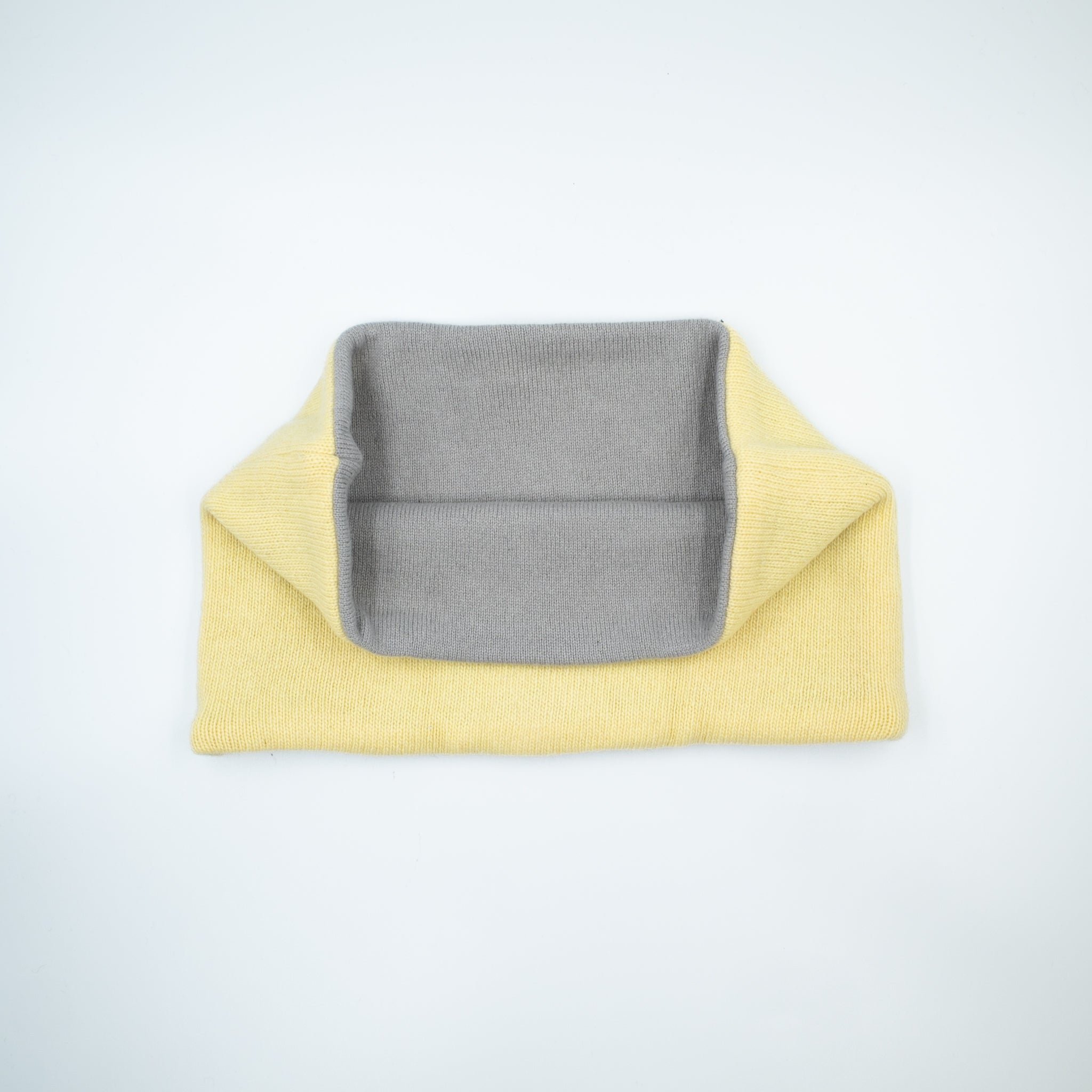 Pale Lemon and Dove Grey Neck Warmer