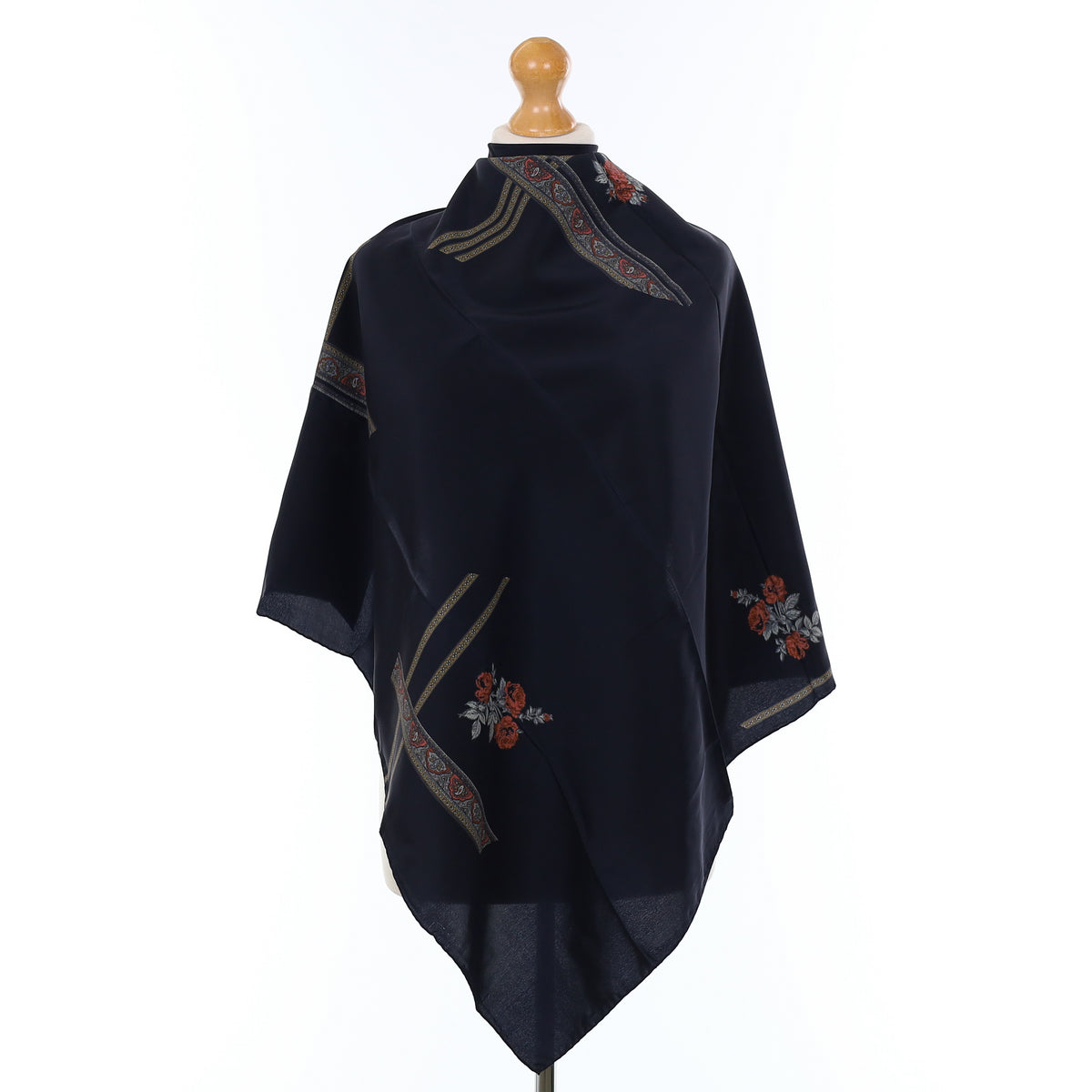 1980’s Dark Navy Vintage Silk Scarf