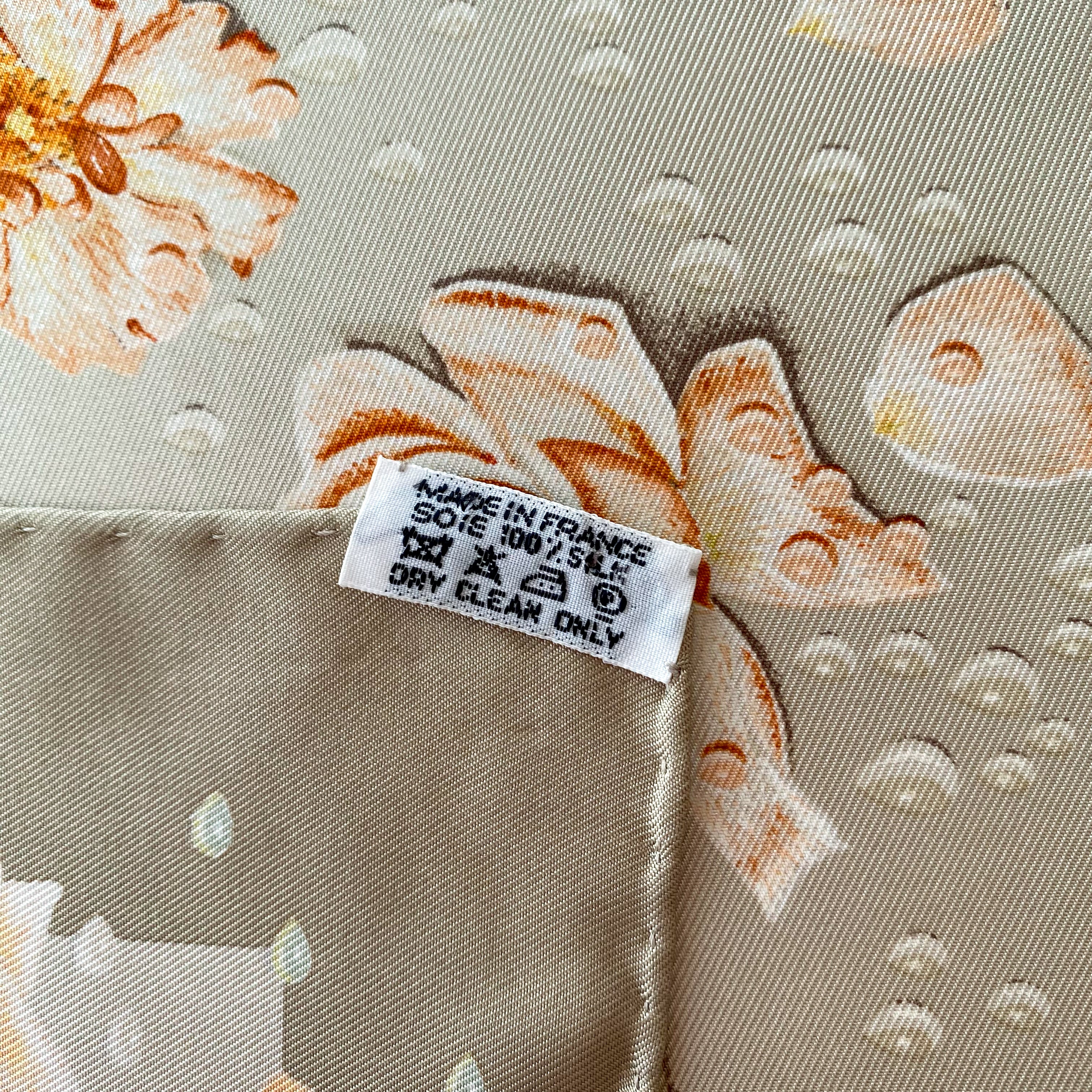 Pristine Hermès Small Floral Silk Scarf