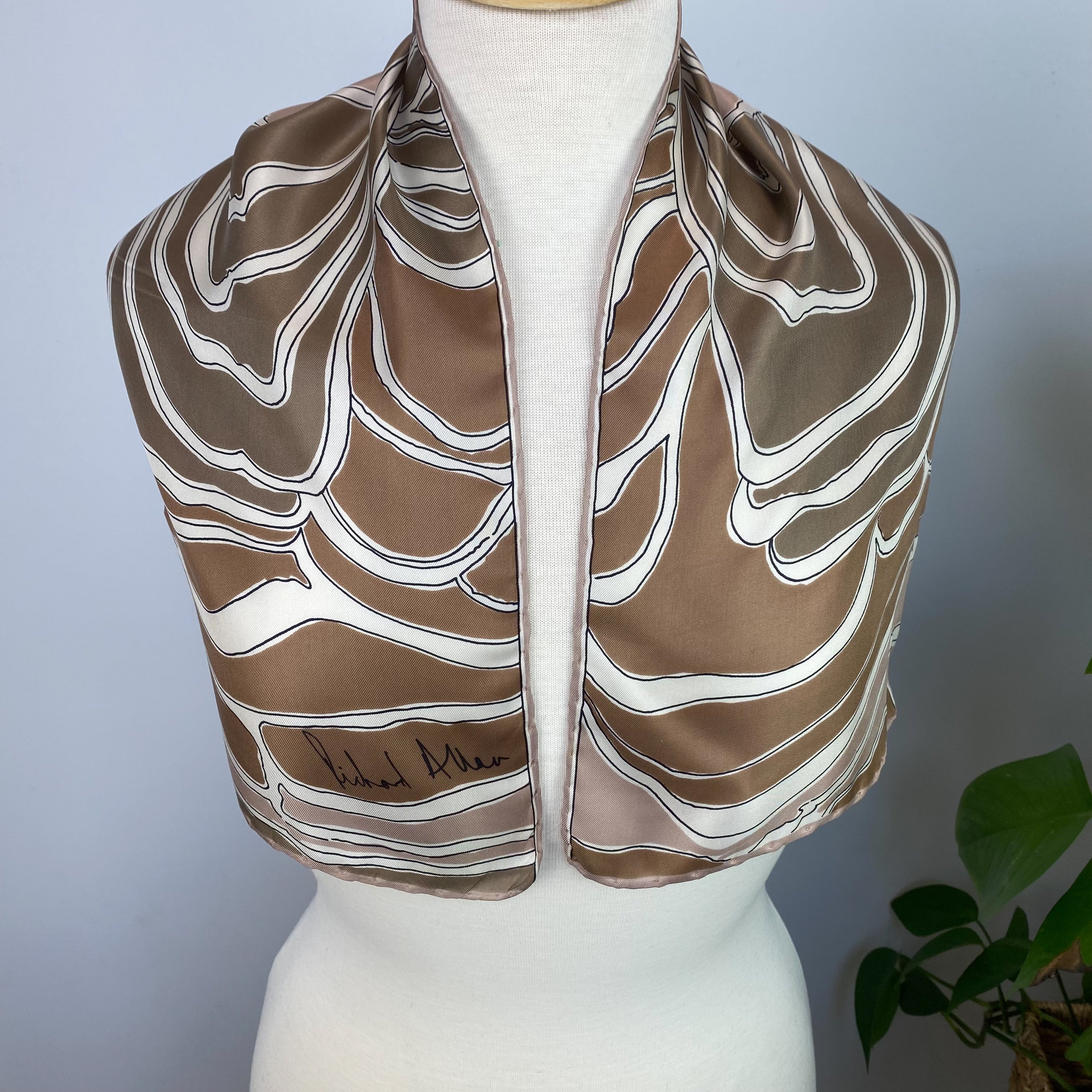 1970s Richard Allan Vintage Silk Scarf