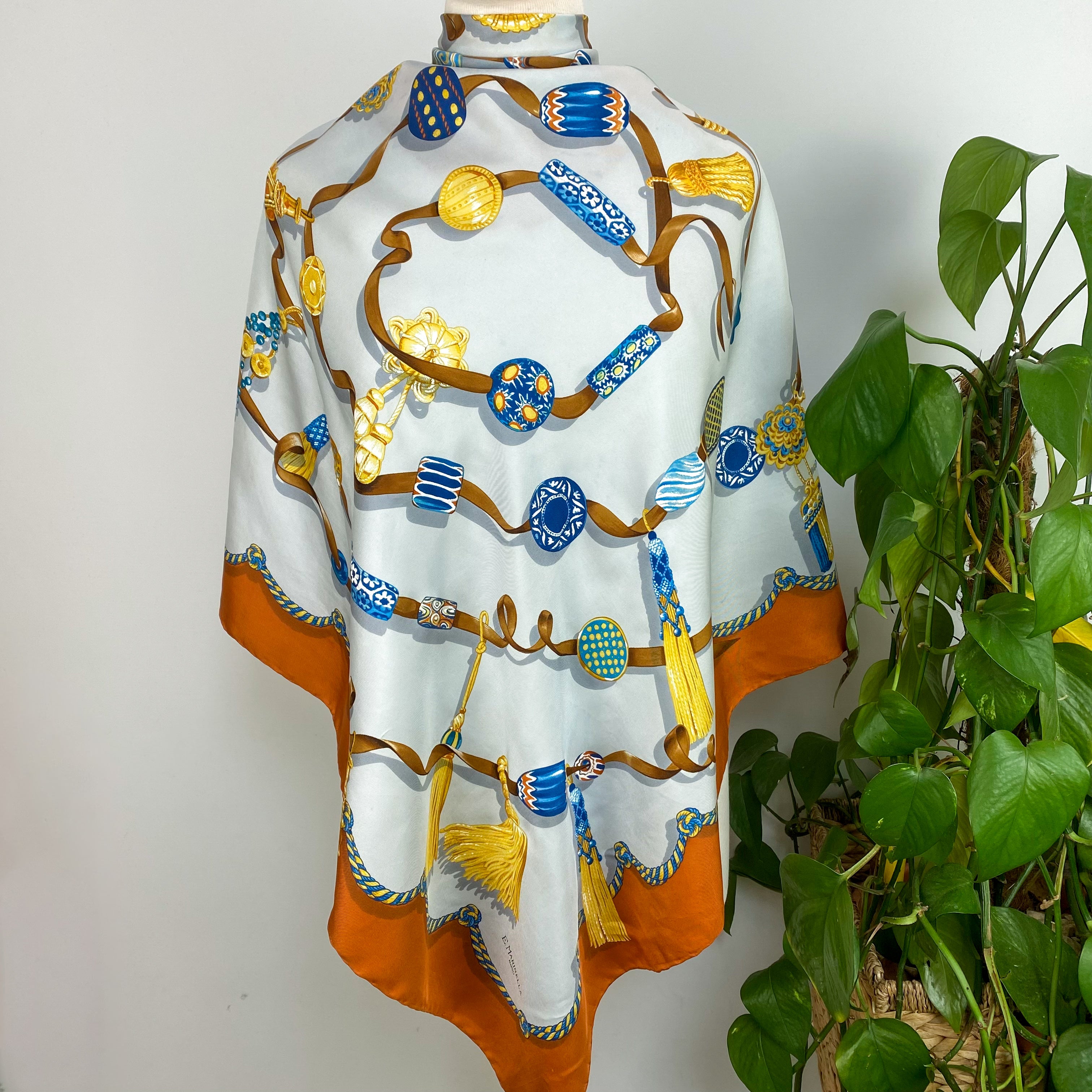 E. Marinella Italian Designer Silk Scarf
