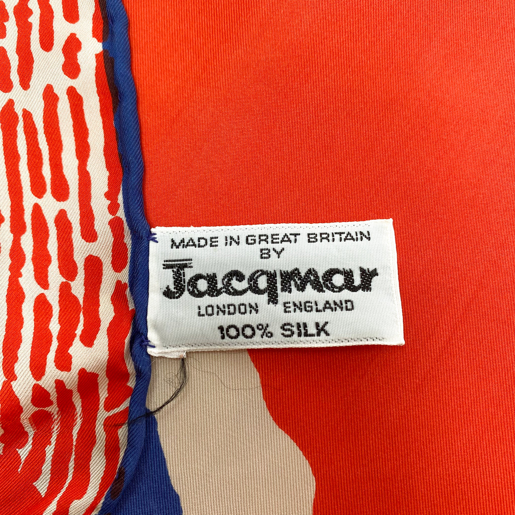 1970s Jacqmar Abstract Vintage Silk Scarf