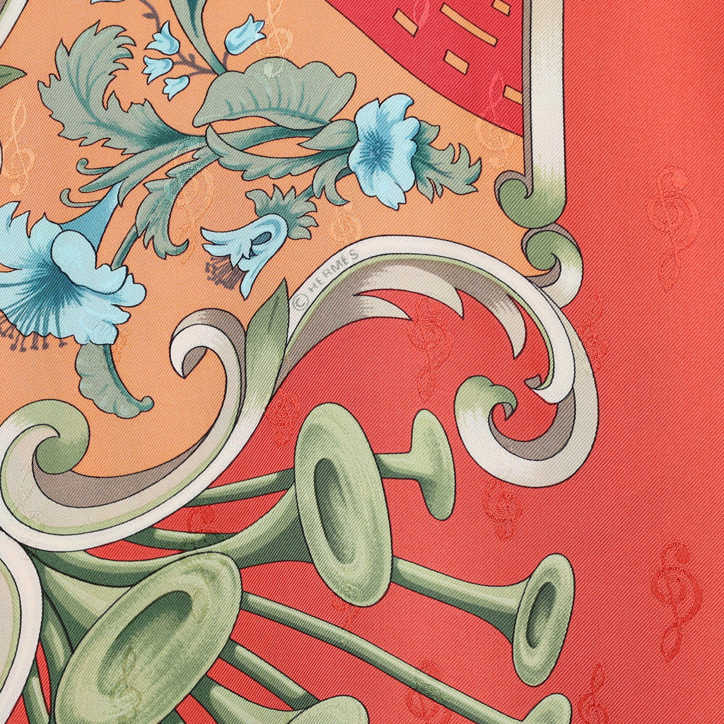 Hermès Orgauphone et Autres Mecaniques Silk Opera Scarf