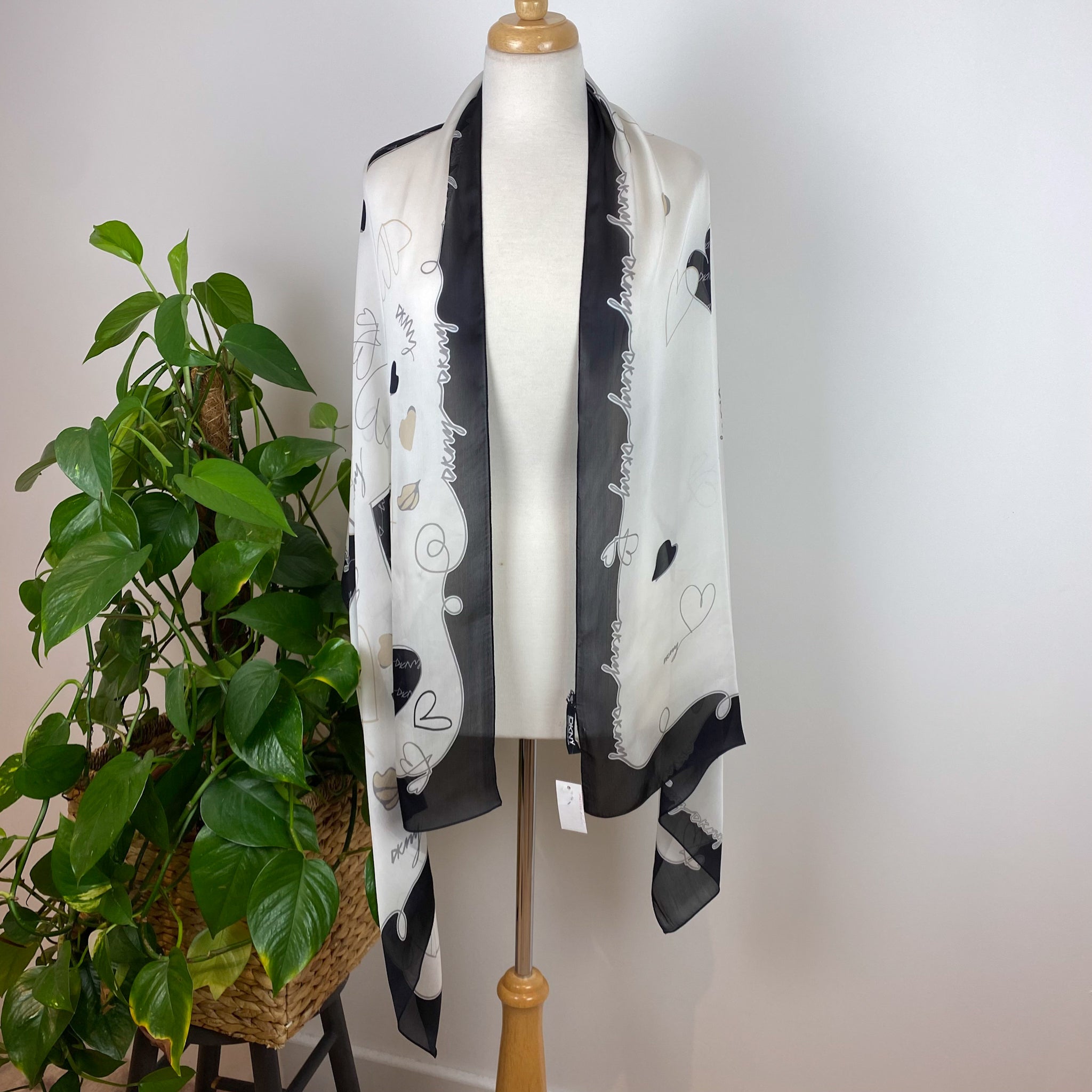 Brand New Donna Karan Wrap Style Silk Scarf