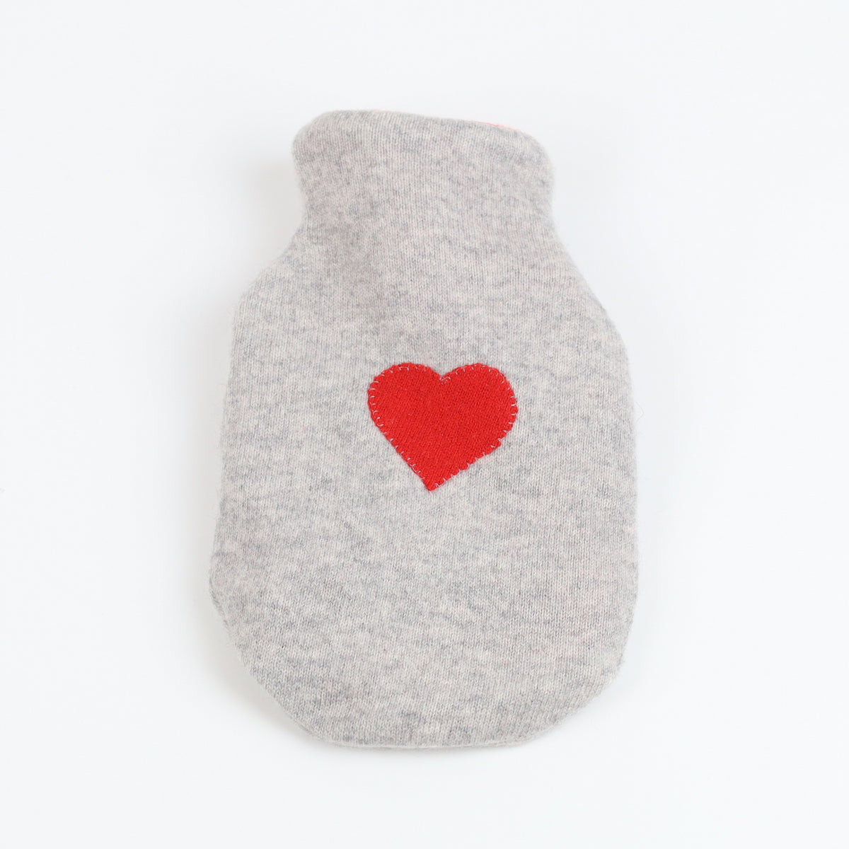 Smoke Grey and Red Small Cashmere Hot Water Bottle