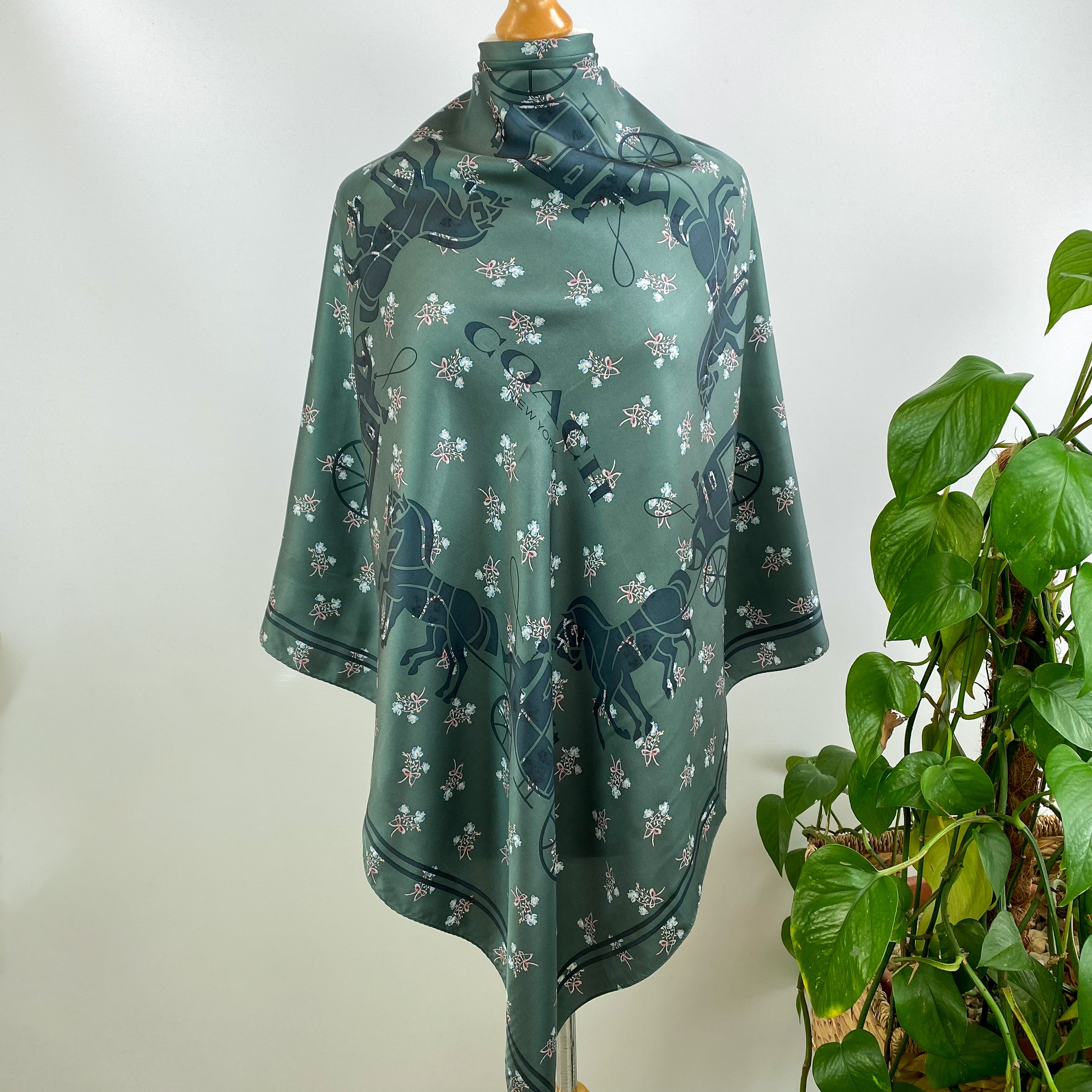 Immaculate Coach Floral Silk Scarf