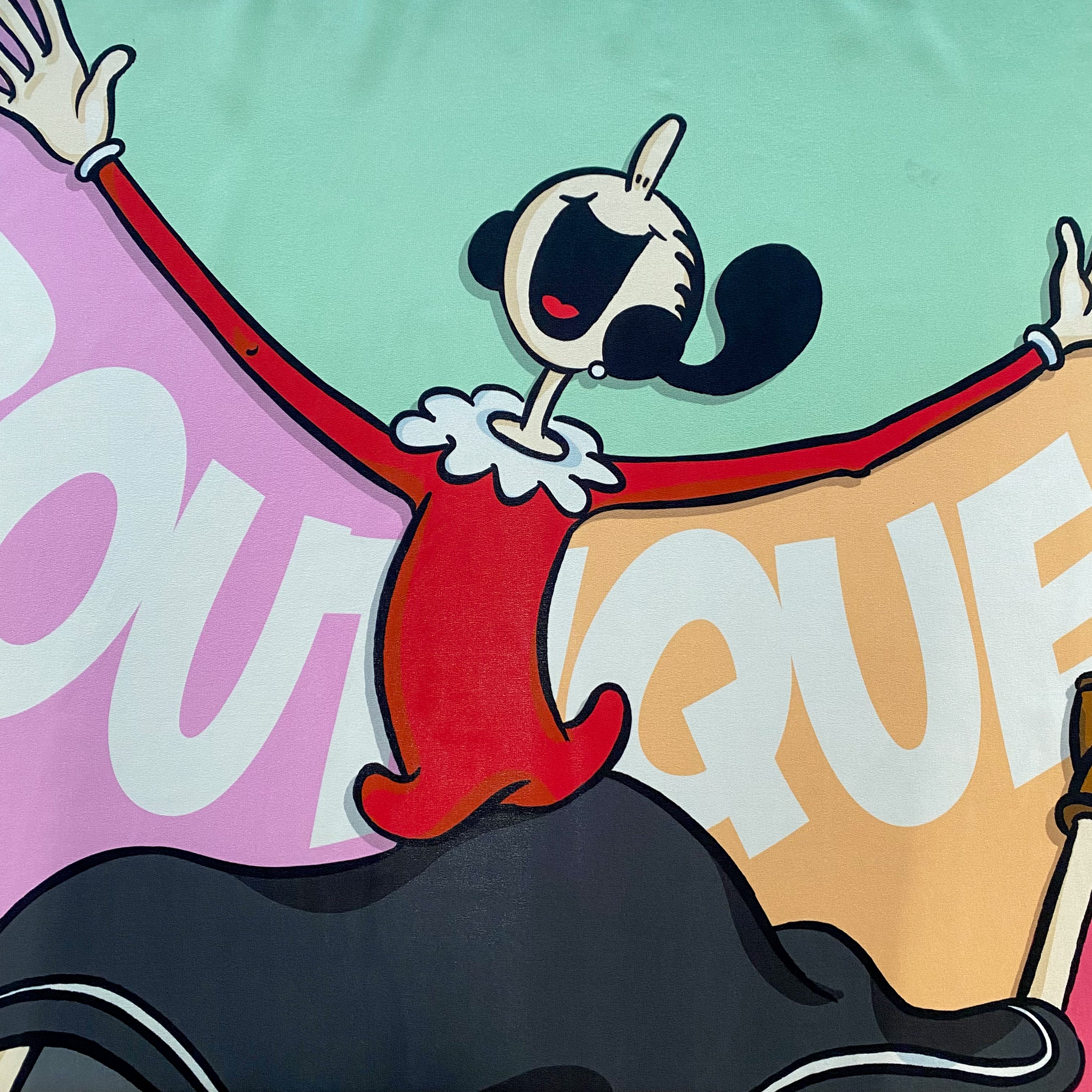 Immaculate Moschino Olive Oyl Silk Scarf