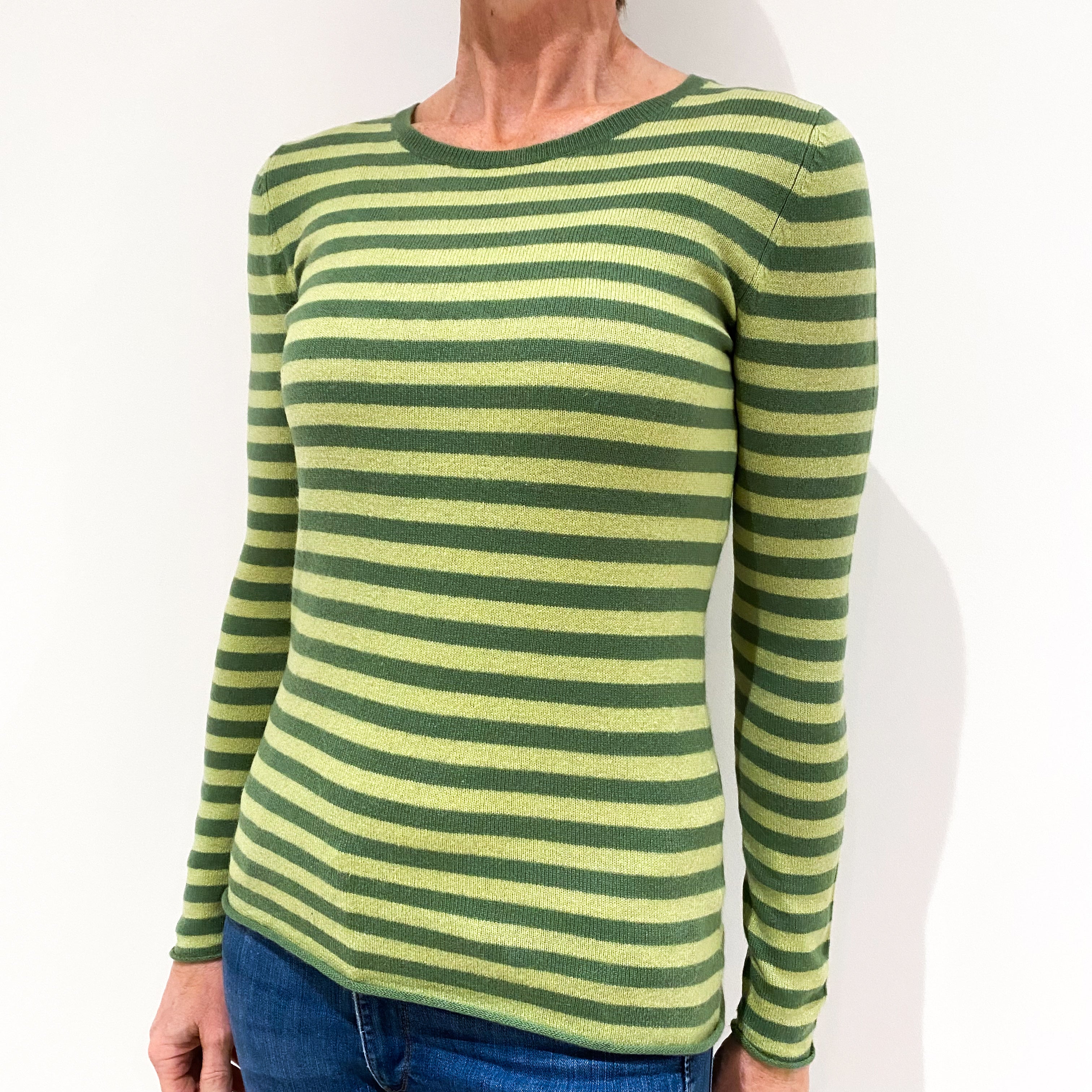 Lime Green Cashmere Crew Neck Jumper Small