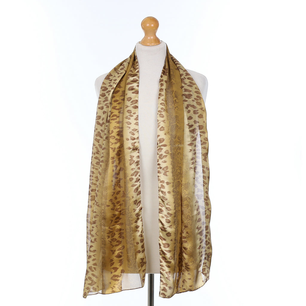 Jaeger Animal And Damask Print Vintage Silk Scarf