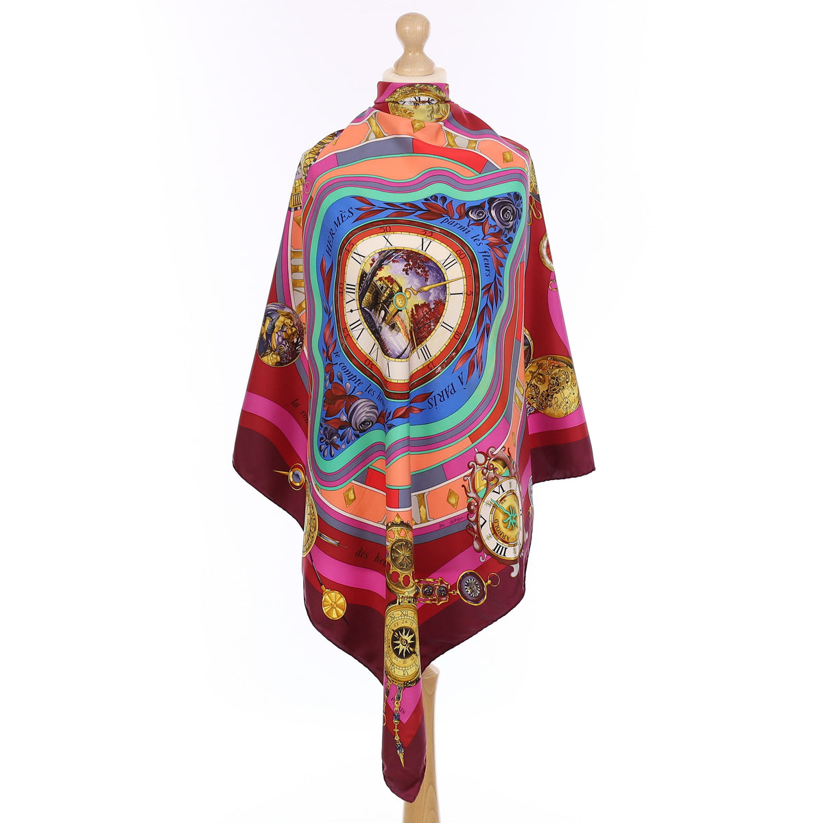 Hermès Parmi Les Fleurs Je Compte Les Heures Silk Scarf