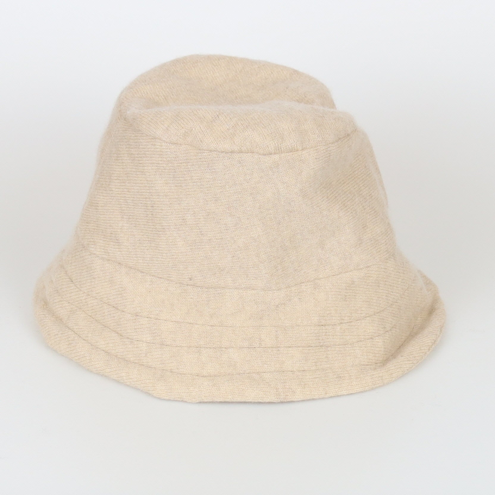 Scarlet Red and Sand Beige Reversible Cashmere Bucket Hat Medium