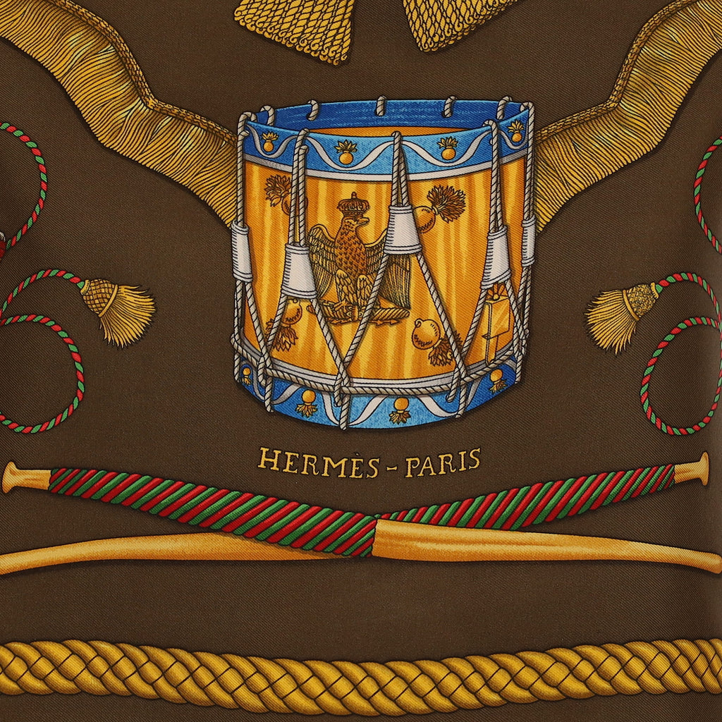 Hermès Les Tambours Silk Scarf