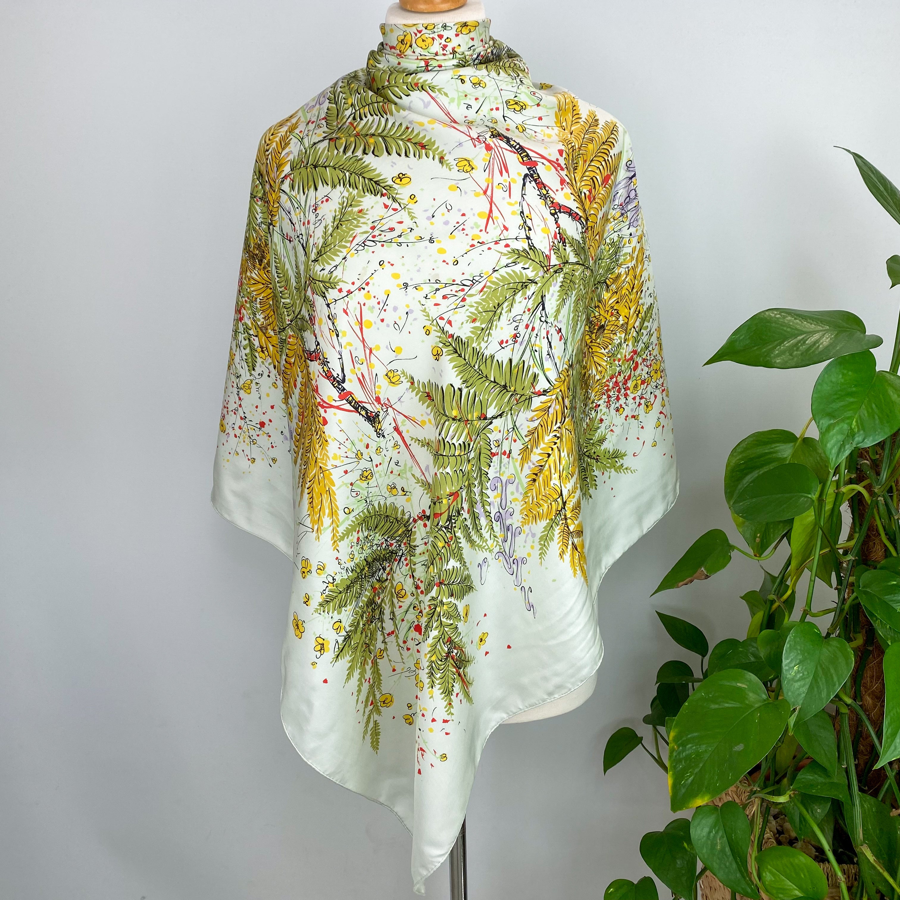 Botanical Vintage Silk Scarf