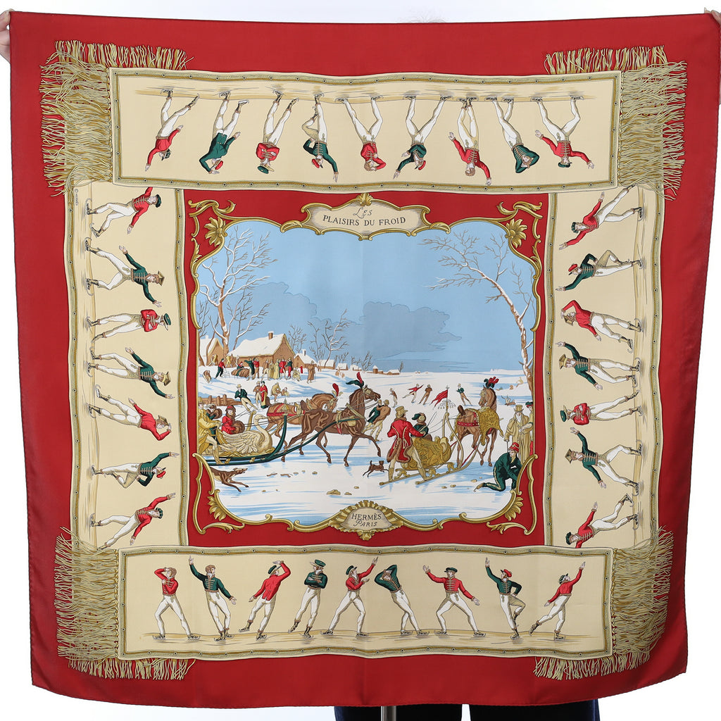 Hermès Les Plaisirs Du Froid Silk Scarf