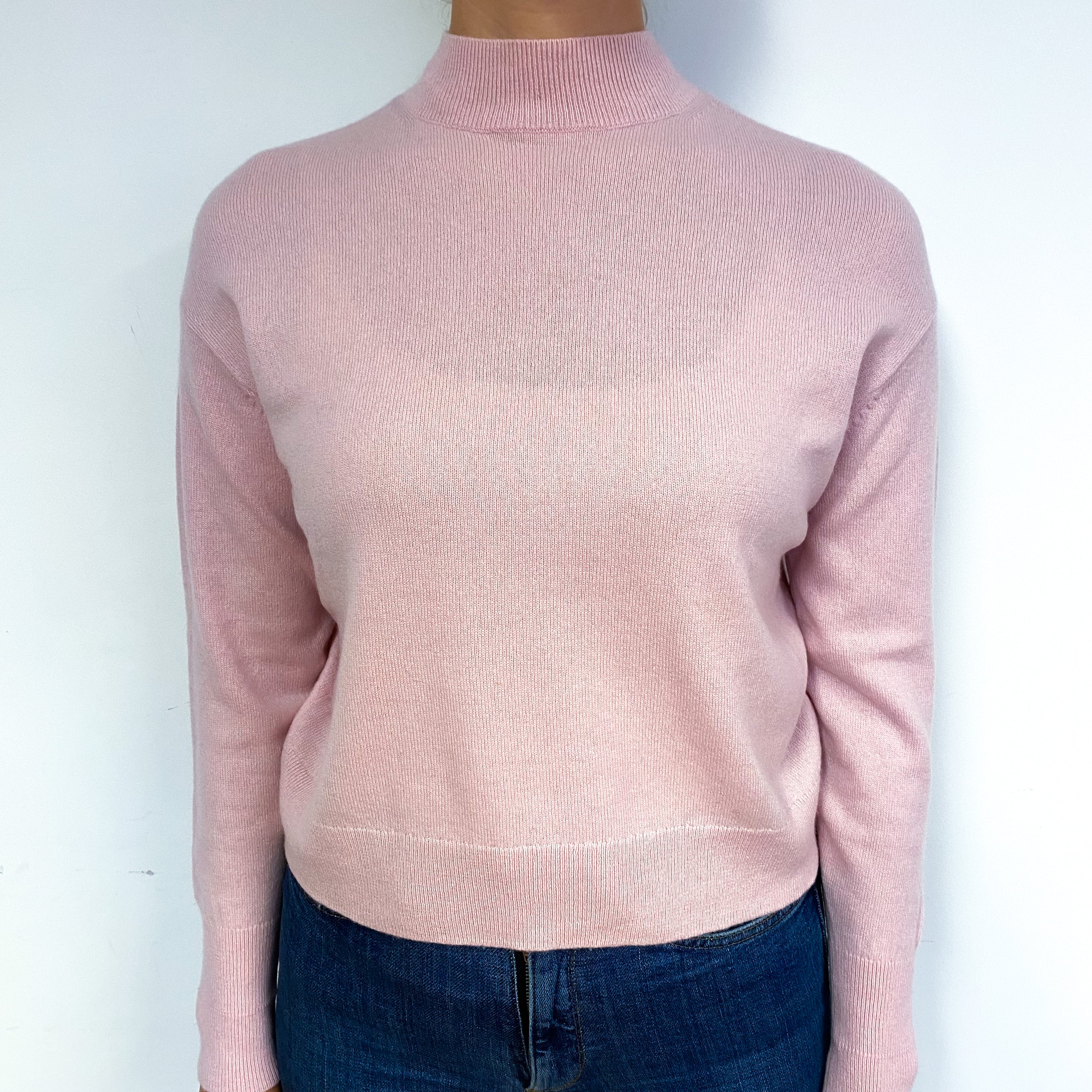 Shell Pink Cashmere Turtle Neck Jumper Small