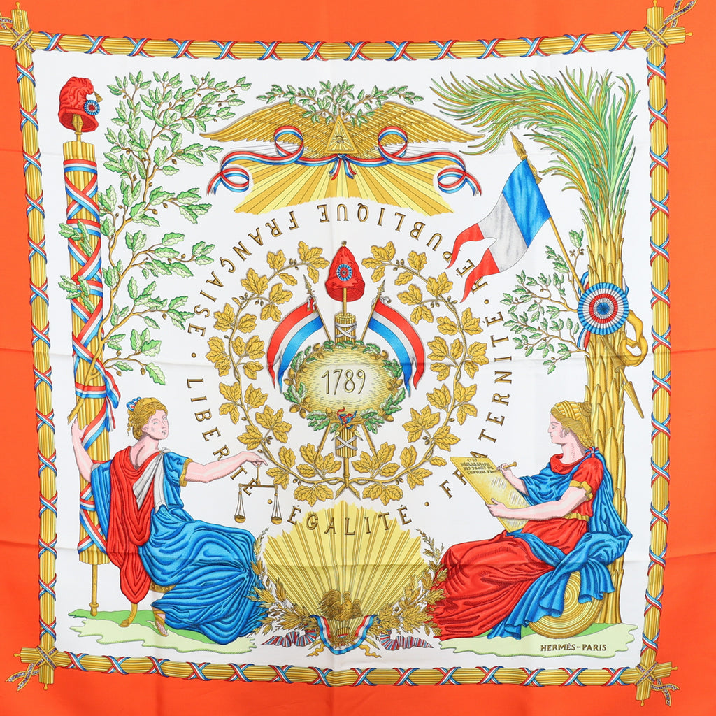 Boxed Hermes Liberte Egalite 1988 Designer Silk Scarf