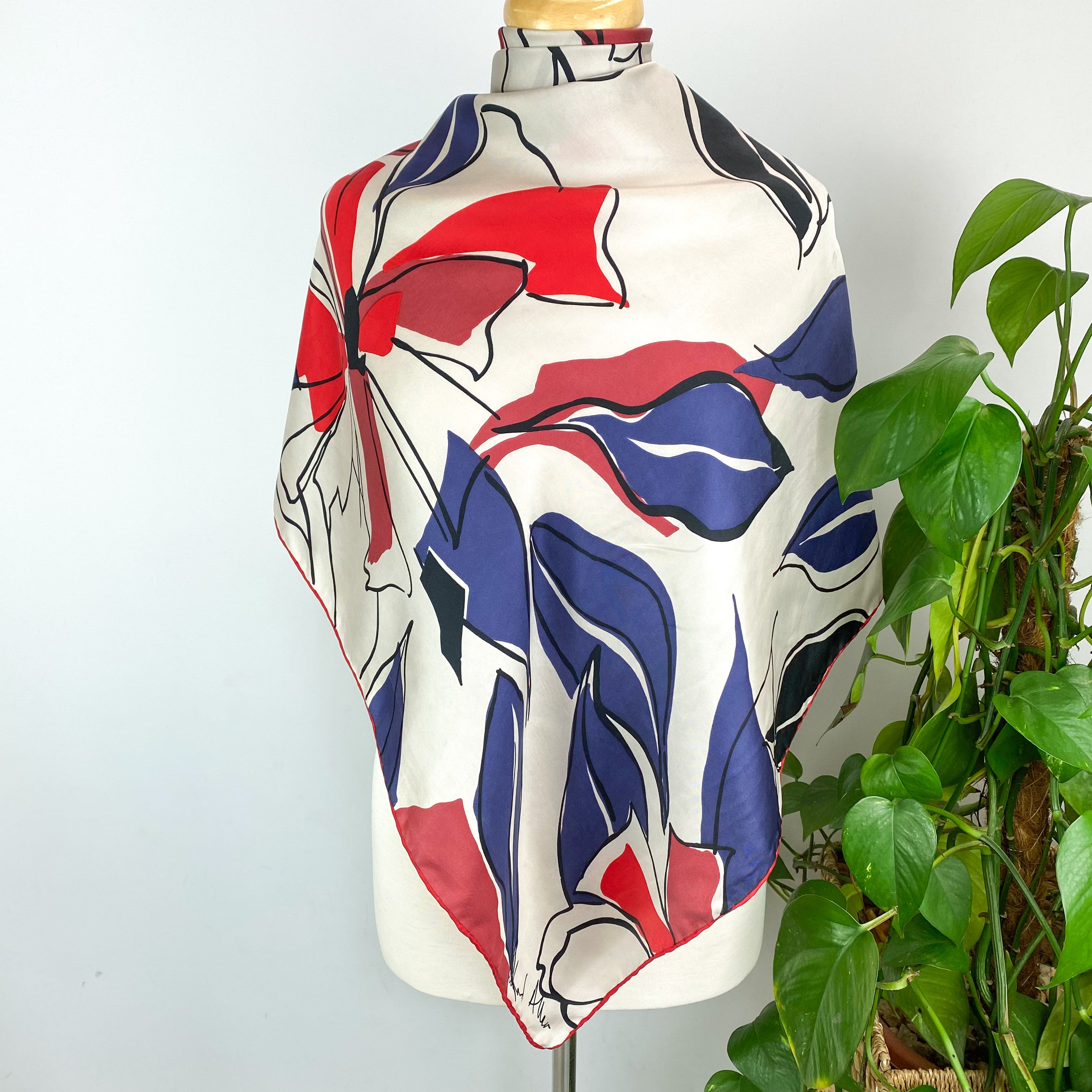 1970s Richard Allan Vintage Silk Scarf