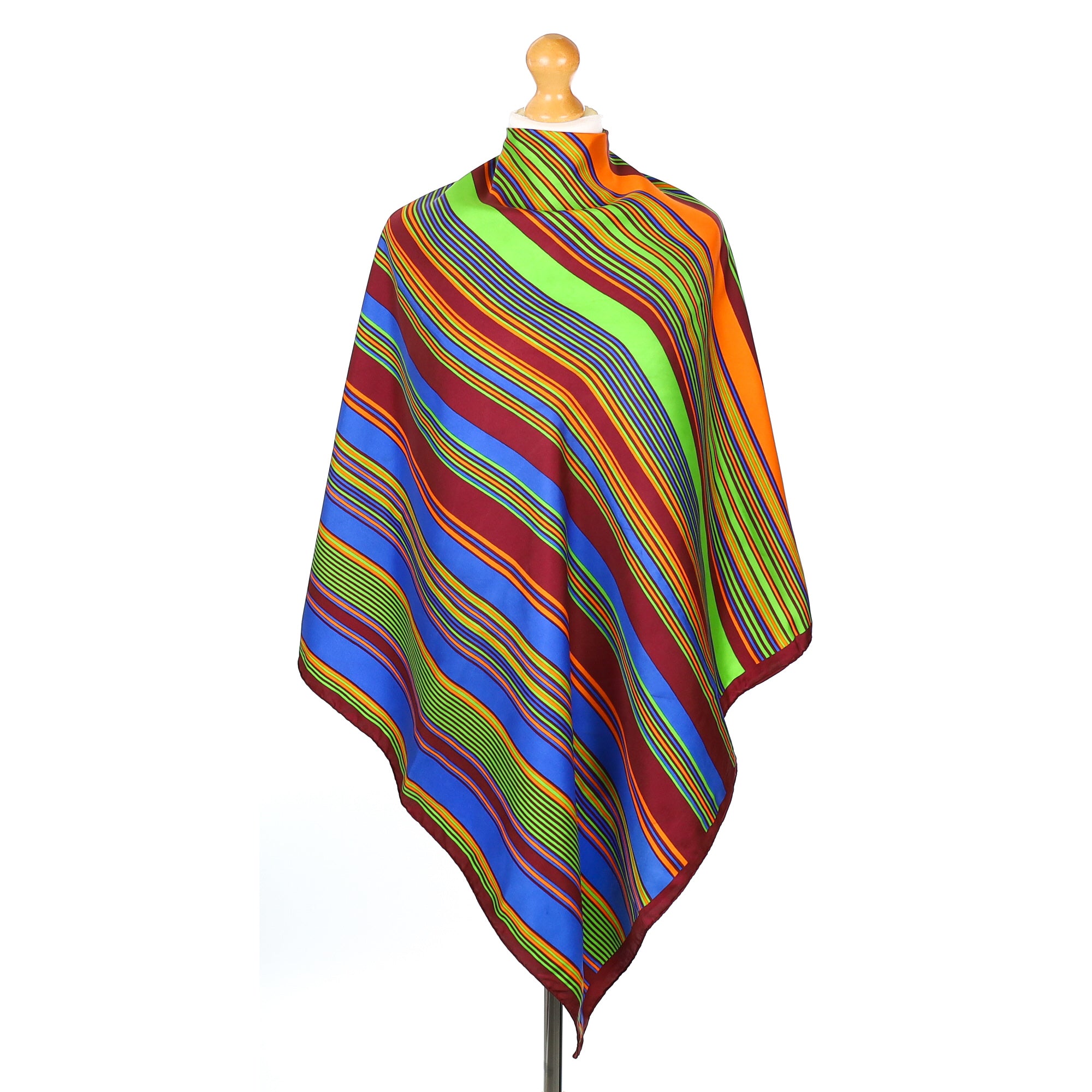 Yves Saint Laurent Striped Vintage Silk Scarf
