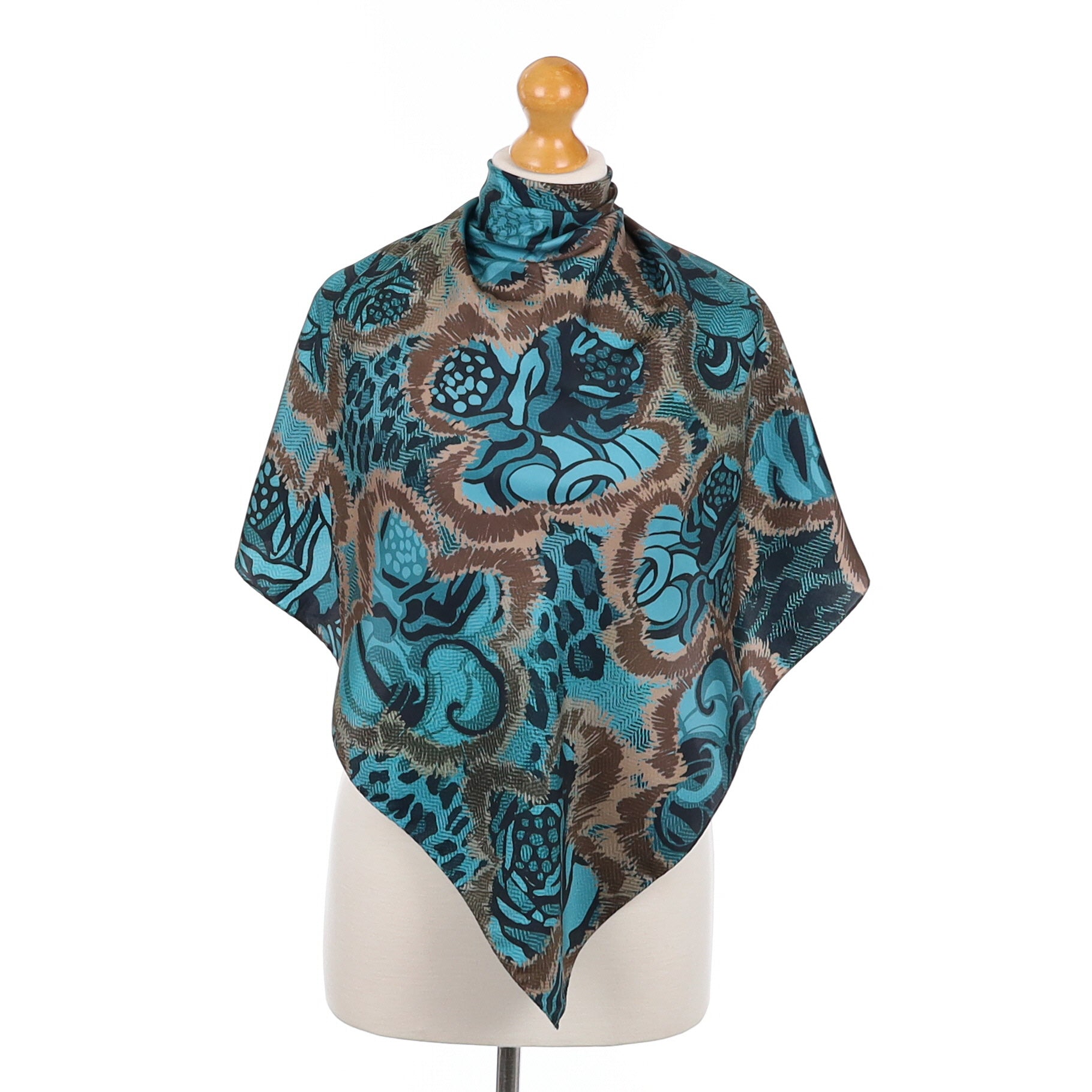 Abstract Floral Silk Scarf