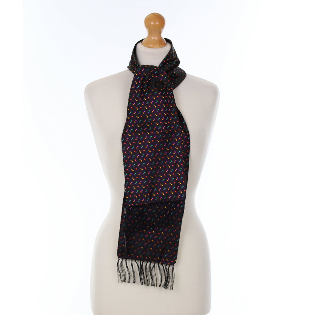 Brand New Boxed Duchamp Multicolour Polka Dot Silk Scarf