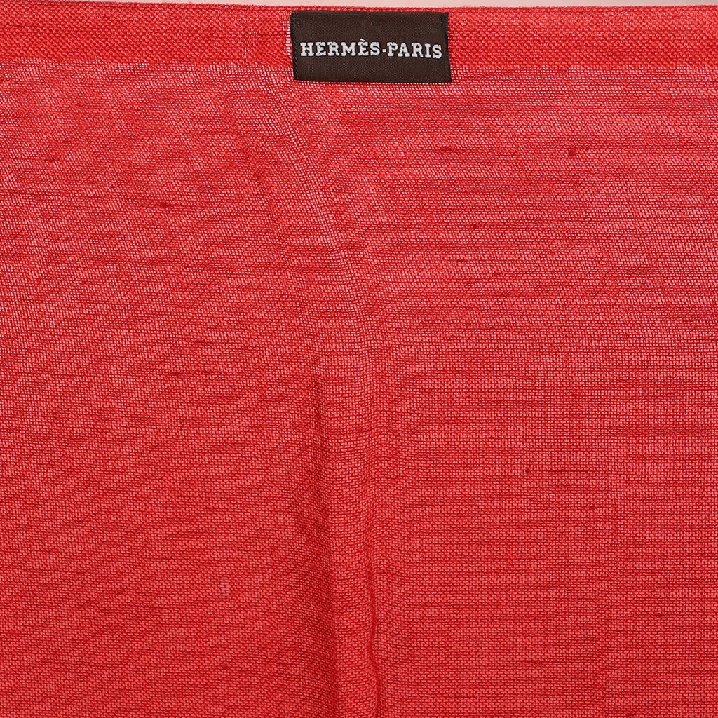 Brand New Boxed Hermès Berry Red Cashmere Blend Wrap