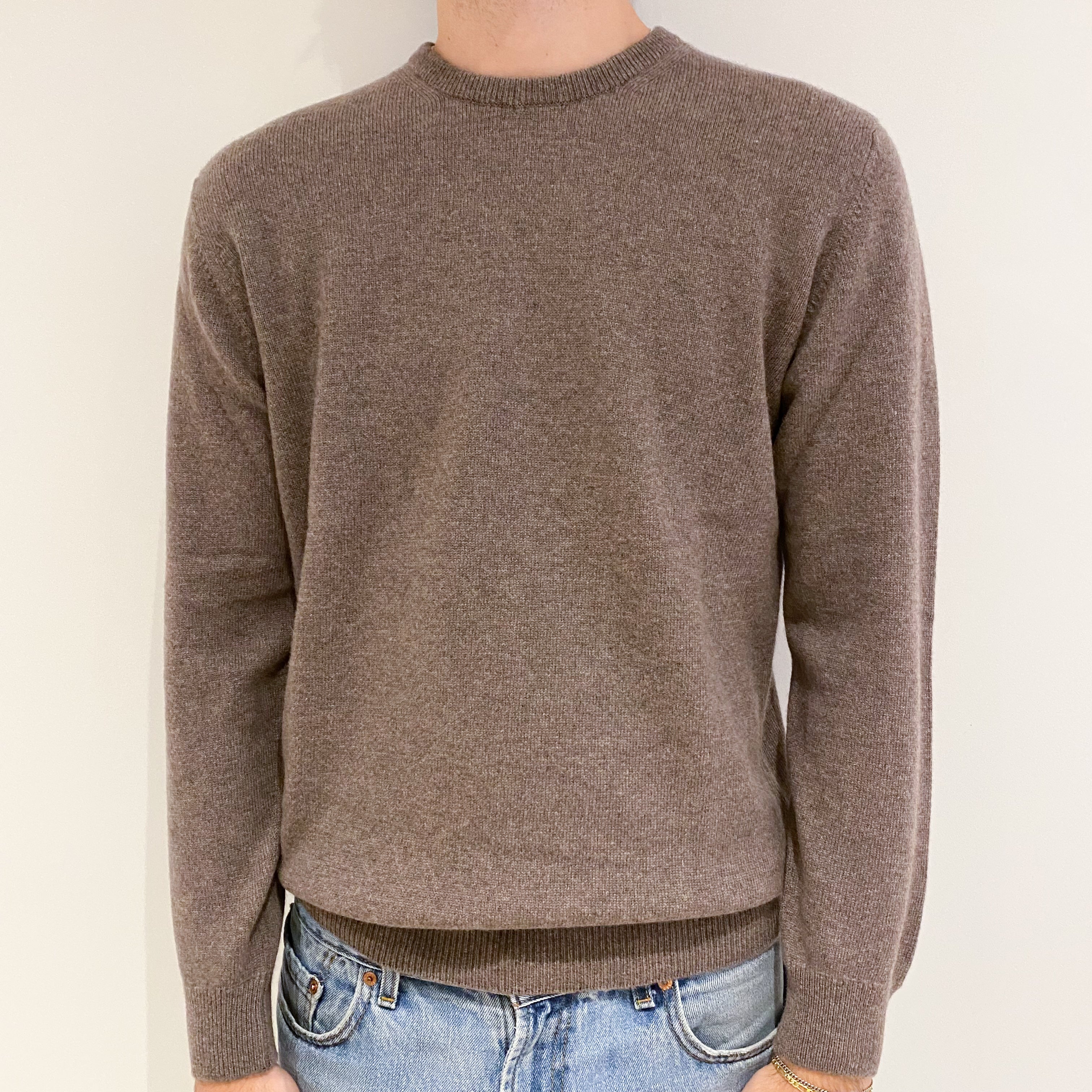 Men’s Brand New Scottish Donkey Brown Crew Neck Jumper Medium