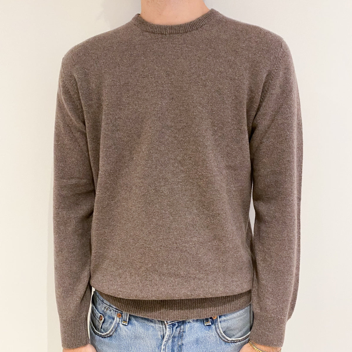 Men’s Brand New Scottish Donkey Brown Crew Neck Jumper Medium