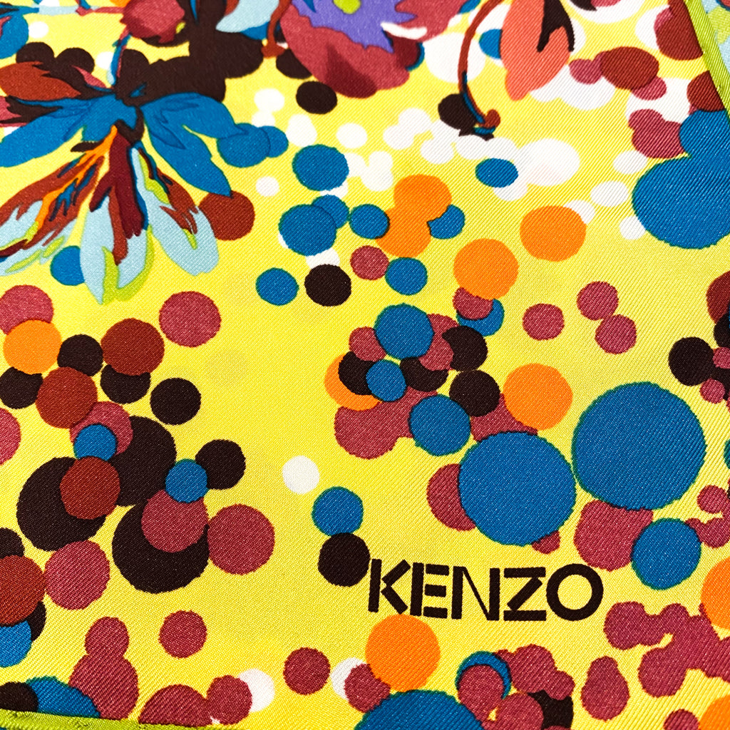 Brand New Kenzo Floral Designer Silk Scarf
