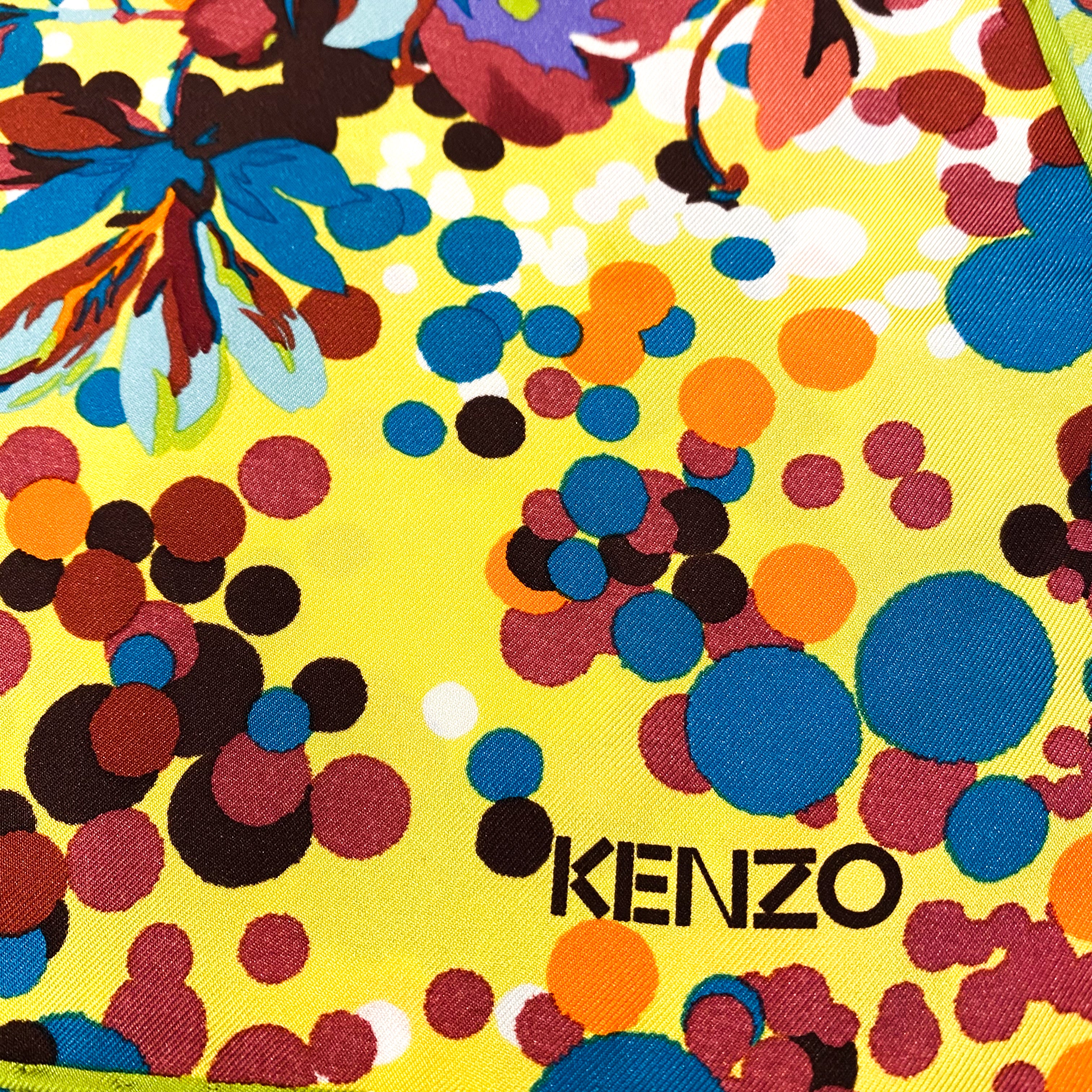Brand New Kenzo Floral Designer Silk Scarf