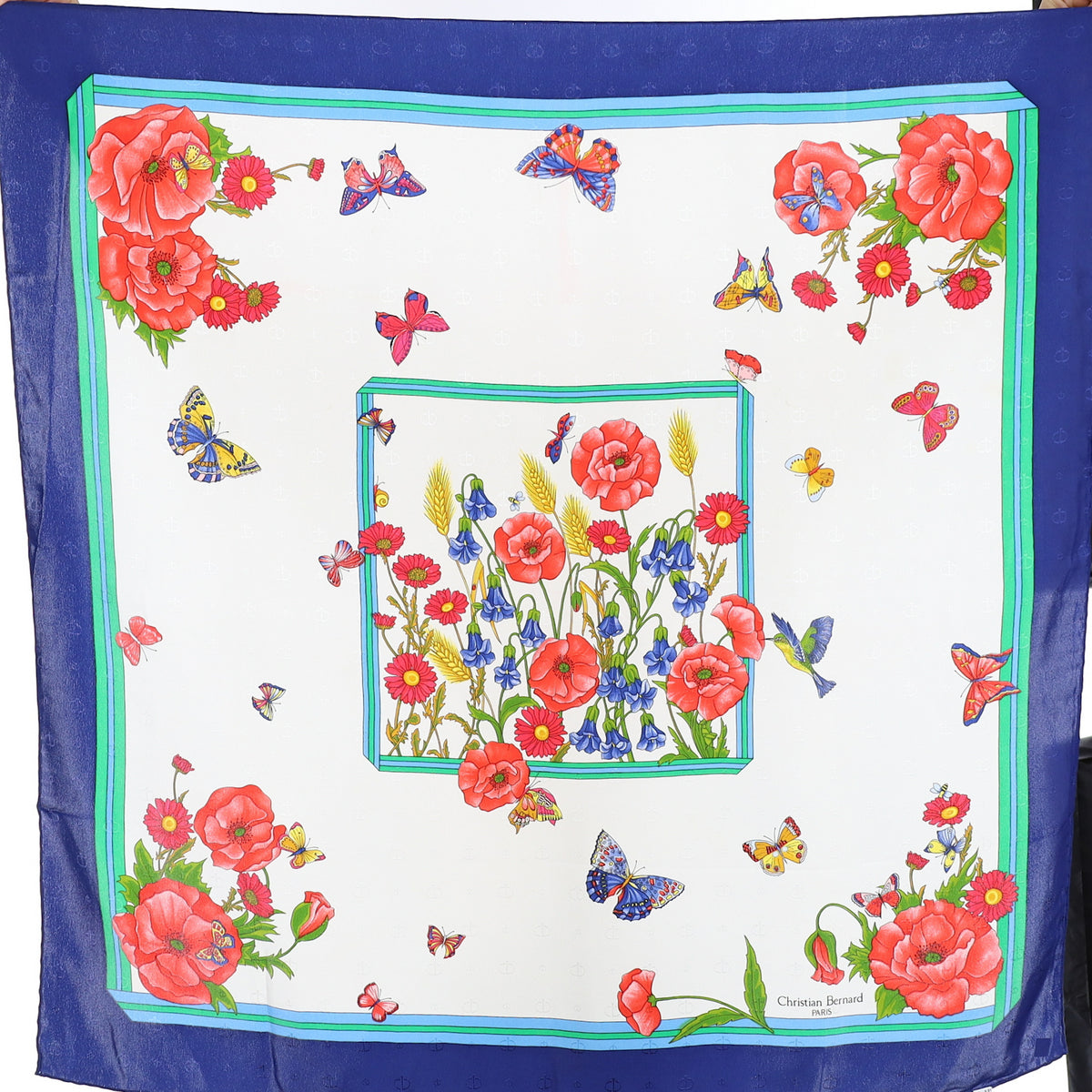 Brand New Christian Bernard Floral Silk Scarf