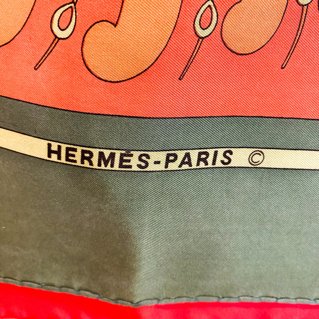 Boxed Hermes Skyros 1971 Designer Silk Scarf